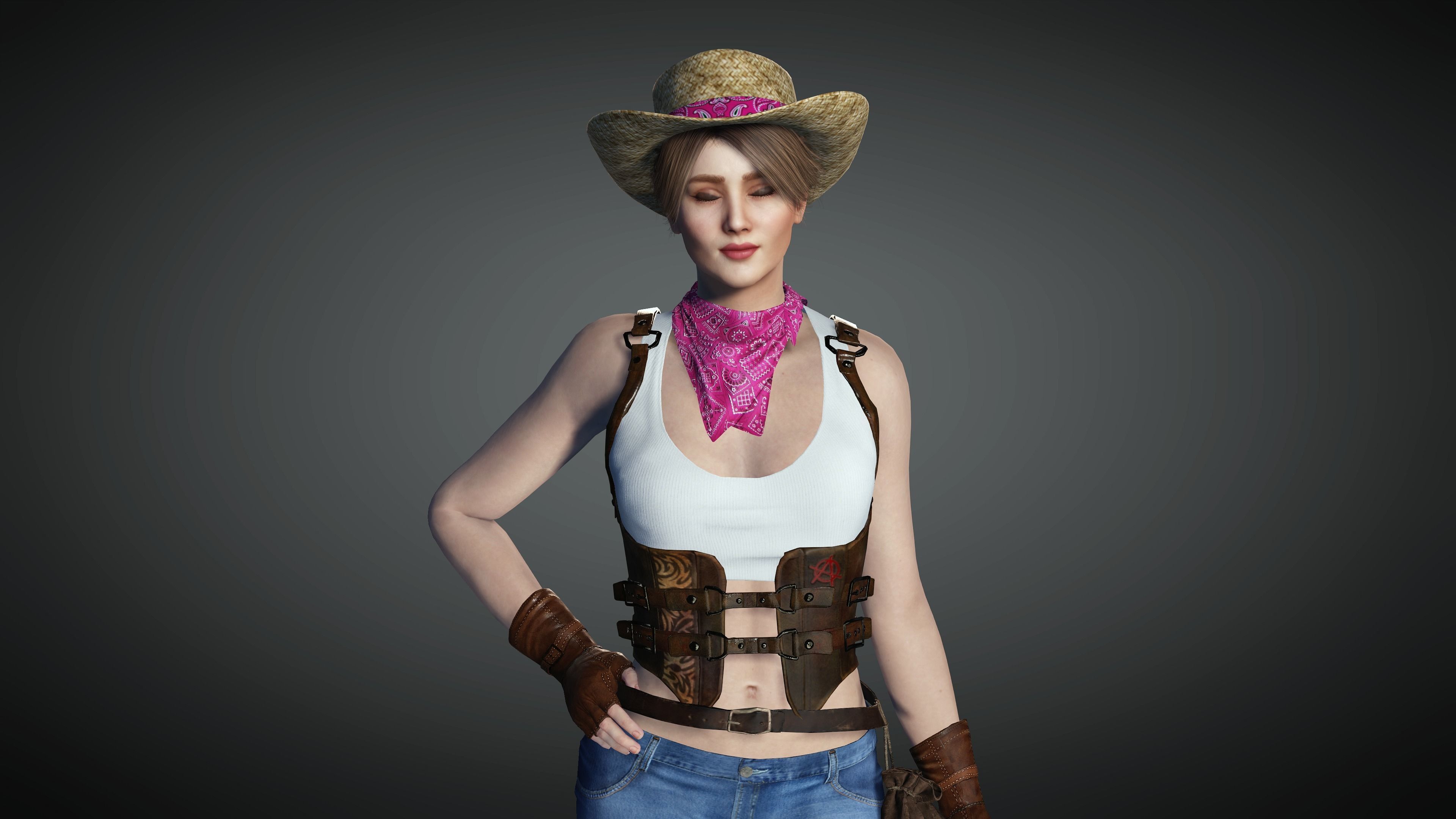 AAA Realistic Female Character 26 Low-poly 3D model_18