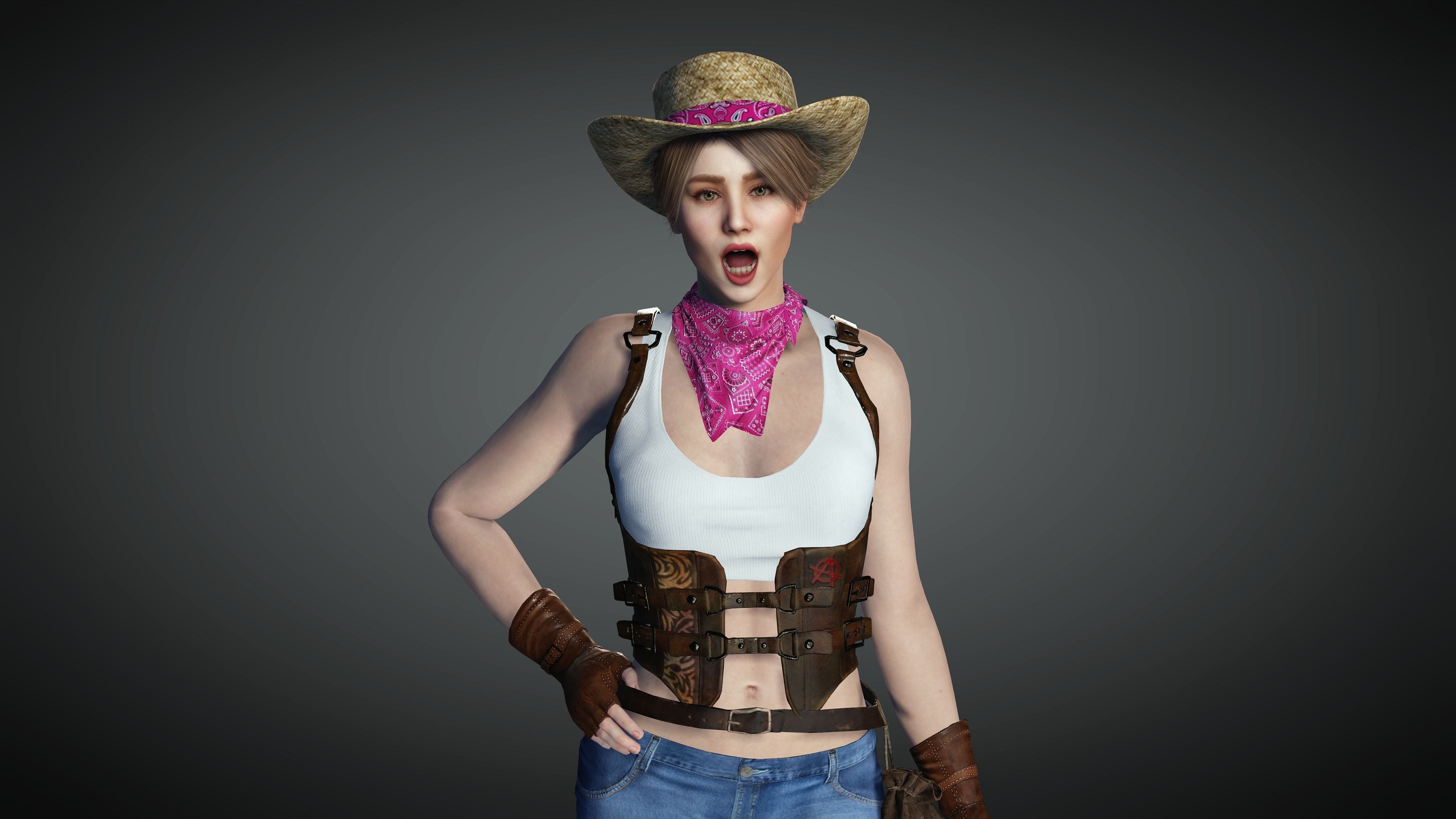 AAA Realistic Female Character 26 Low-poly 3D model_19