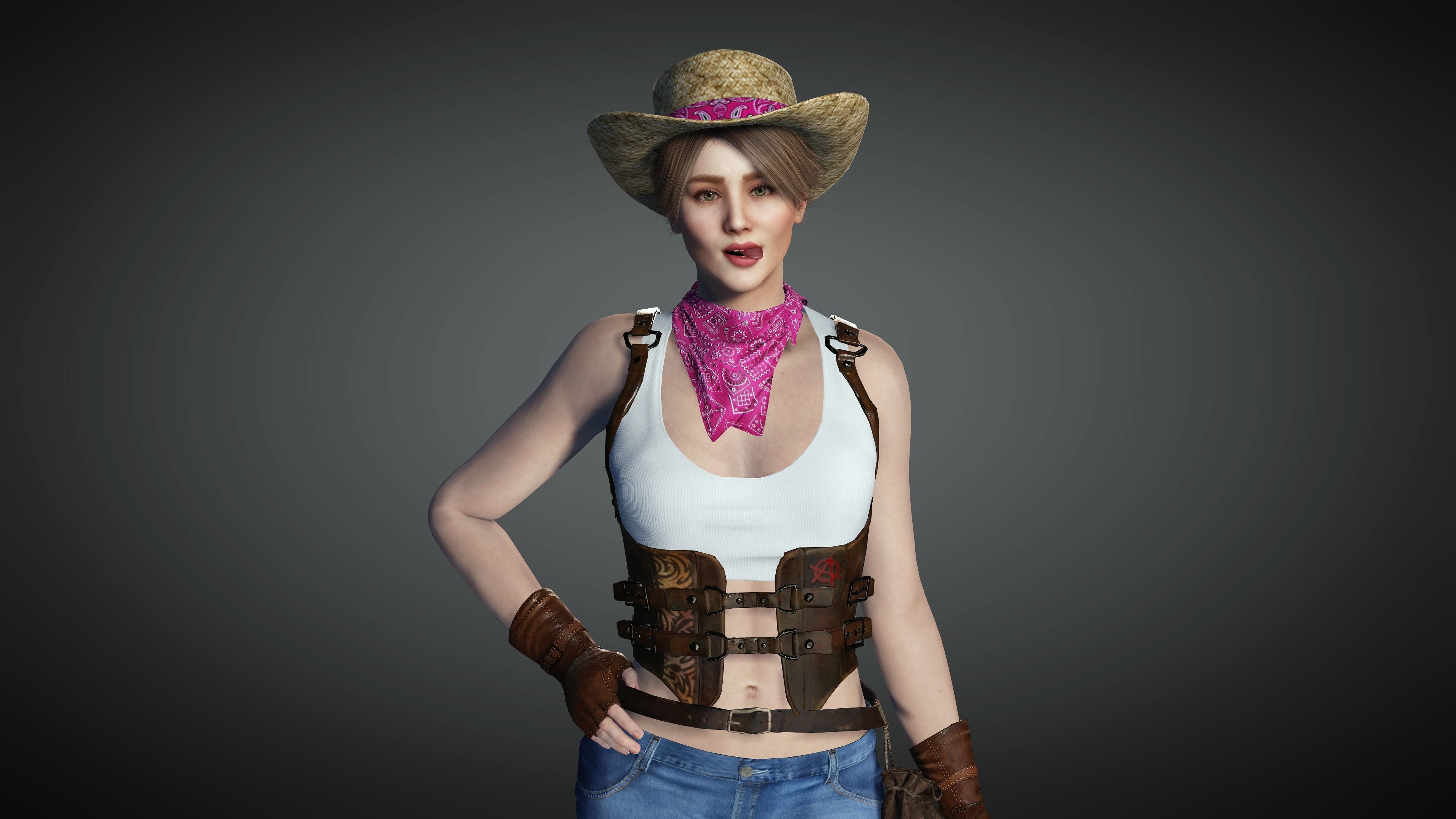 AAA Realistic Female Character 26 Low-poly 3D model_20