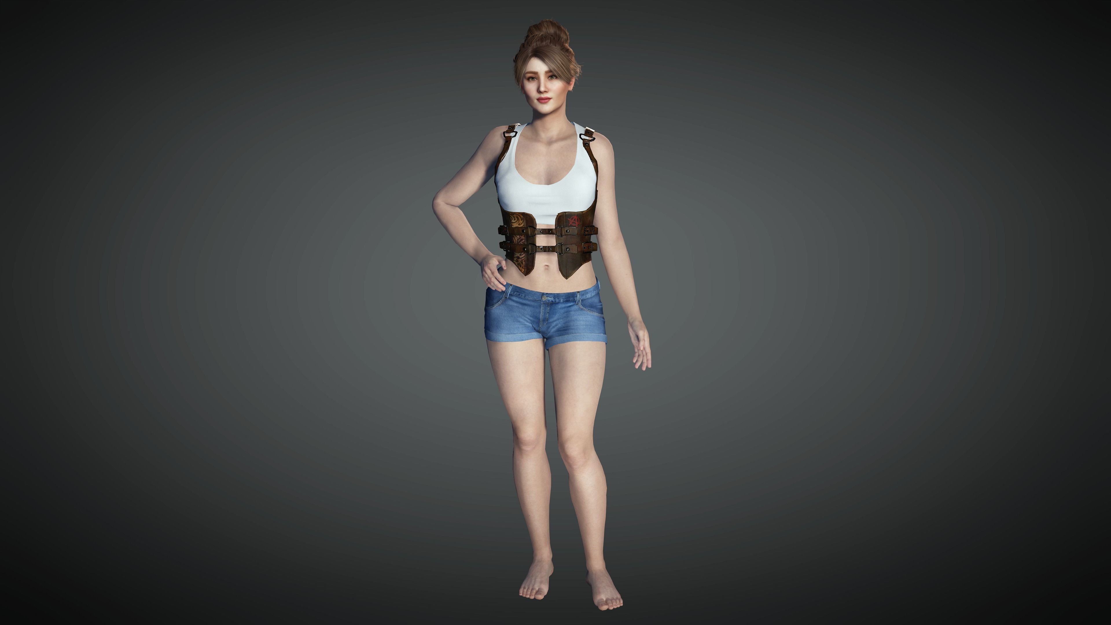 AAA Realistic Female Character 26 Low-poly 3D model_8