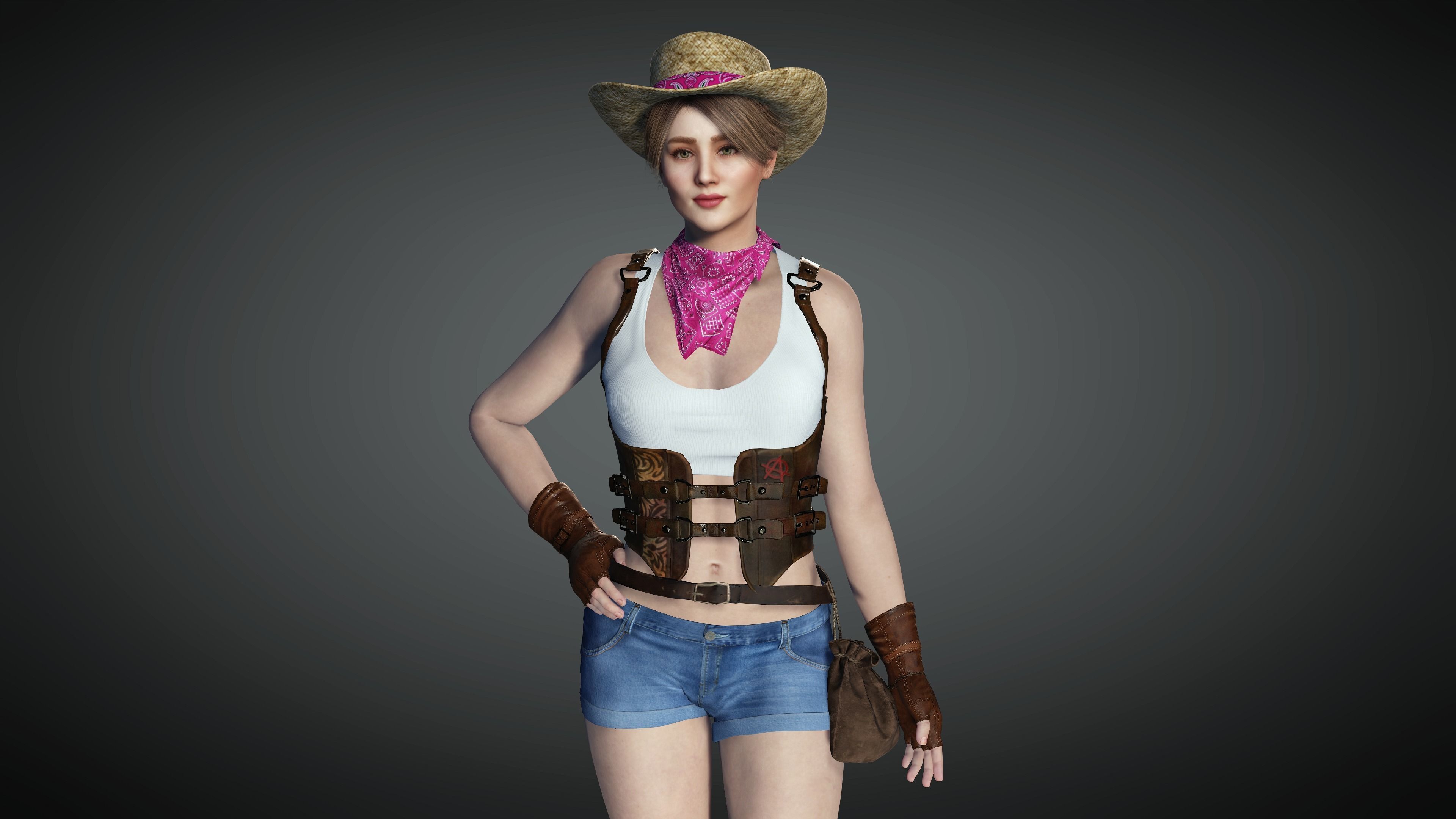 AAA Realistic Female Character 26 Low-poly 3D model_1