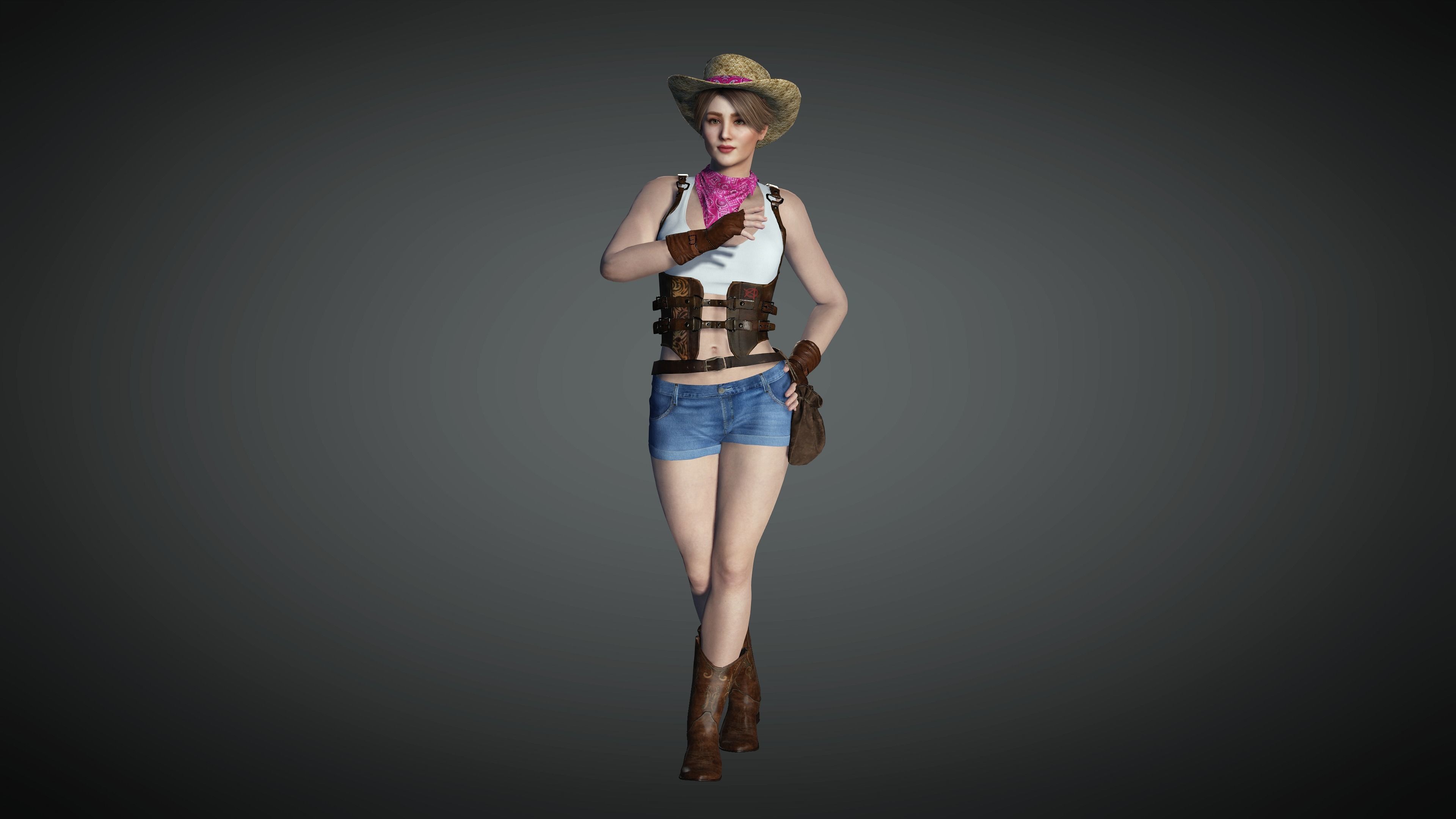 AAA Realistic Female Character 26 Low-poly 3D model_16
