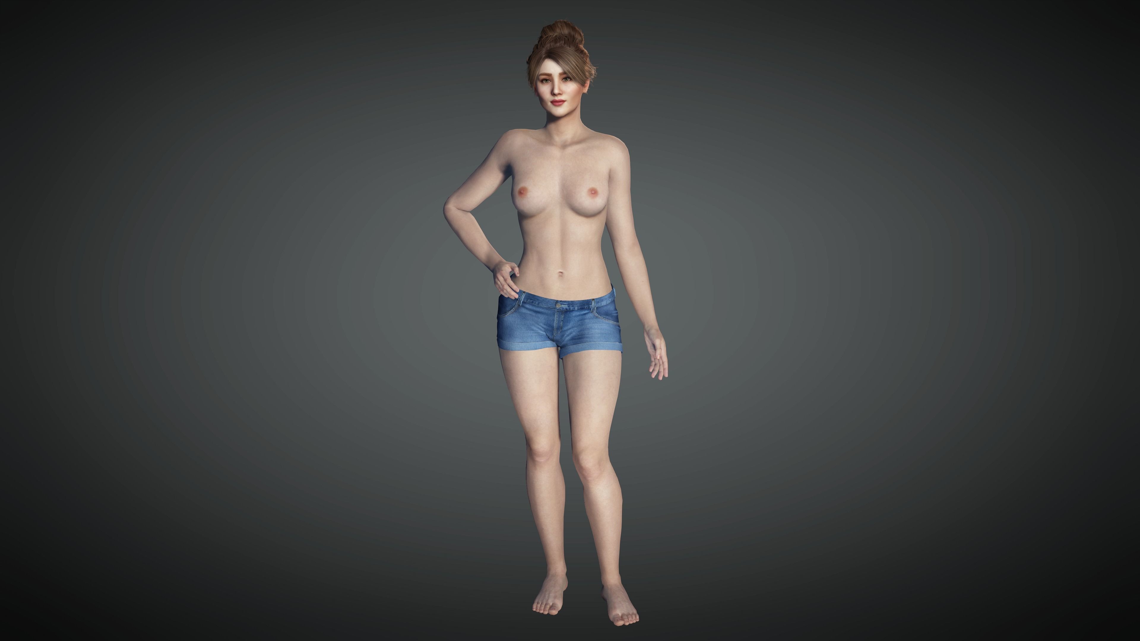 AAA Realistic Female Character 26 Low-poly 3D model_10