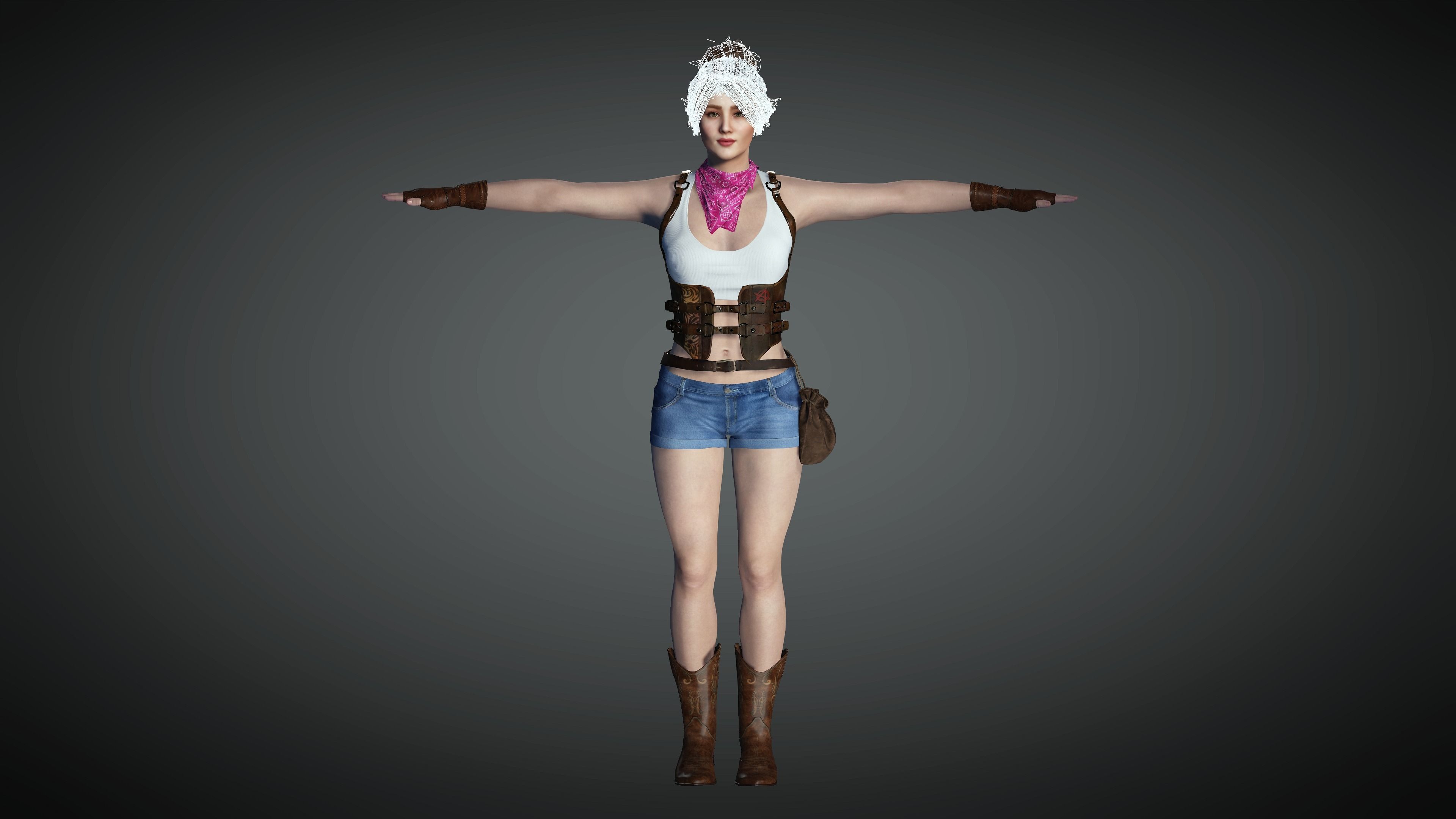 AAA Realistic Female Character 26 Low-poly 3D model_27