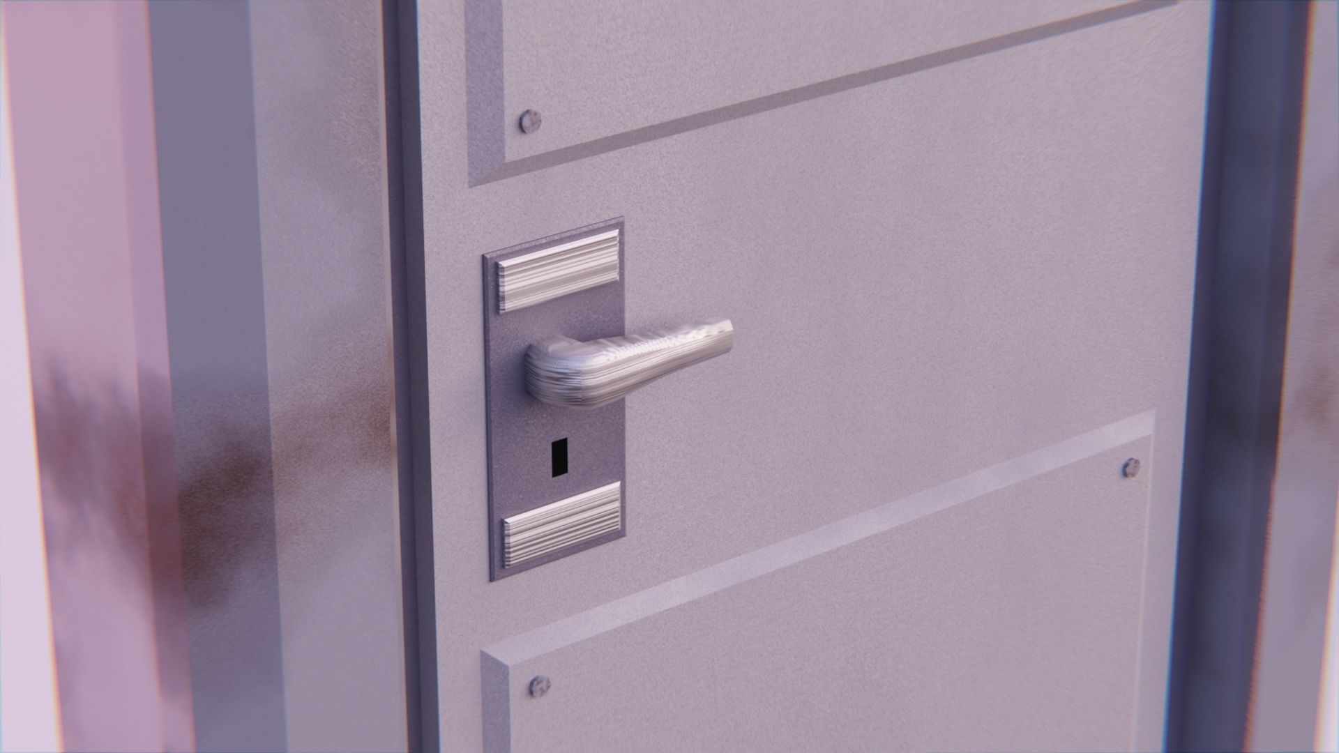 Metal Security Door Low-poly 3D model_3