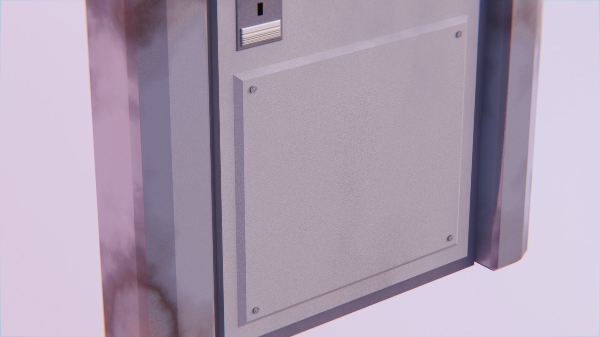 Metal Security Door Low-poly 3D model_2