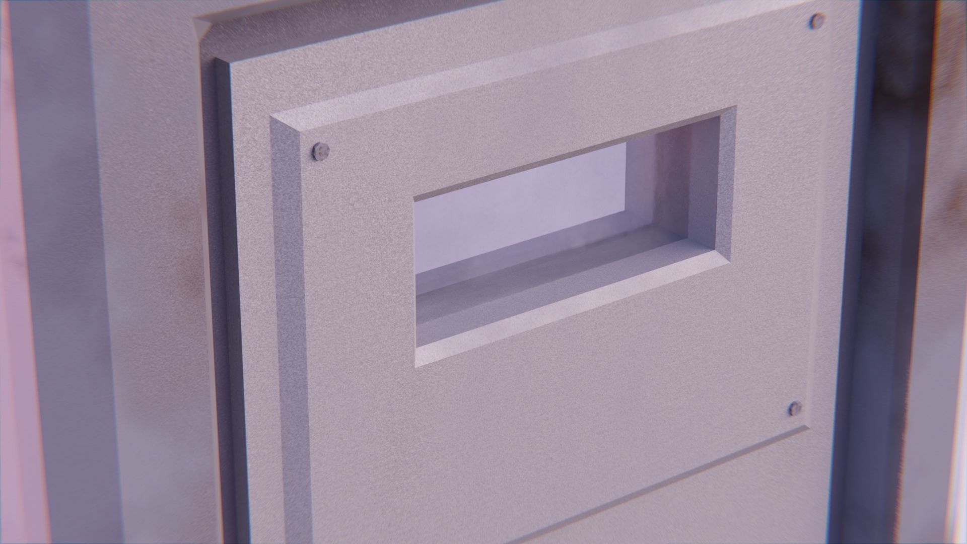 Metal Security Door Low-poly 3D model_4