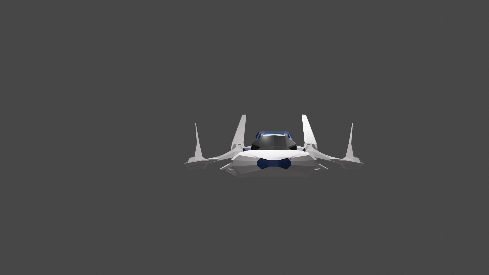 Spaceship spacecraft Low-poly 3D model_3