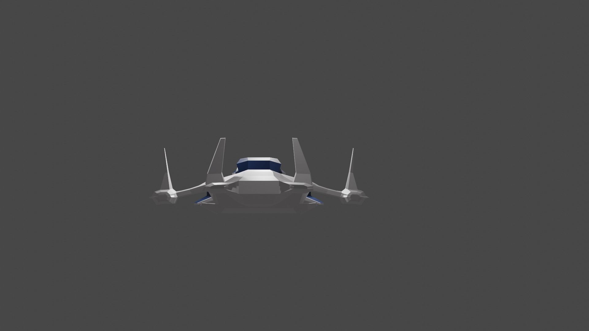 Spaceship spacecraft Low-poly 3D model_4
