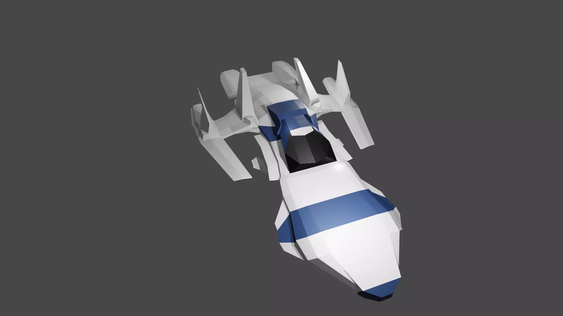 Spaceship spacecraft Low-poly 3D model_0