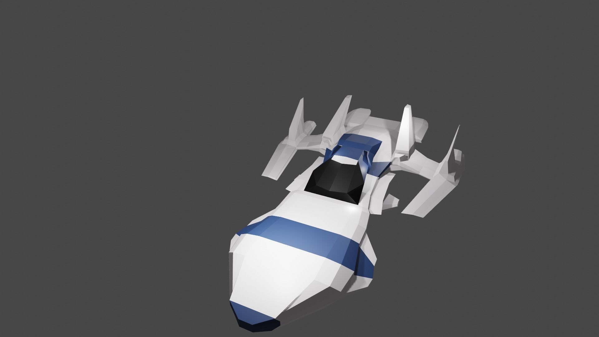 Spaceship spacecraft Low-poly 3D model_1