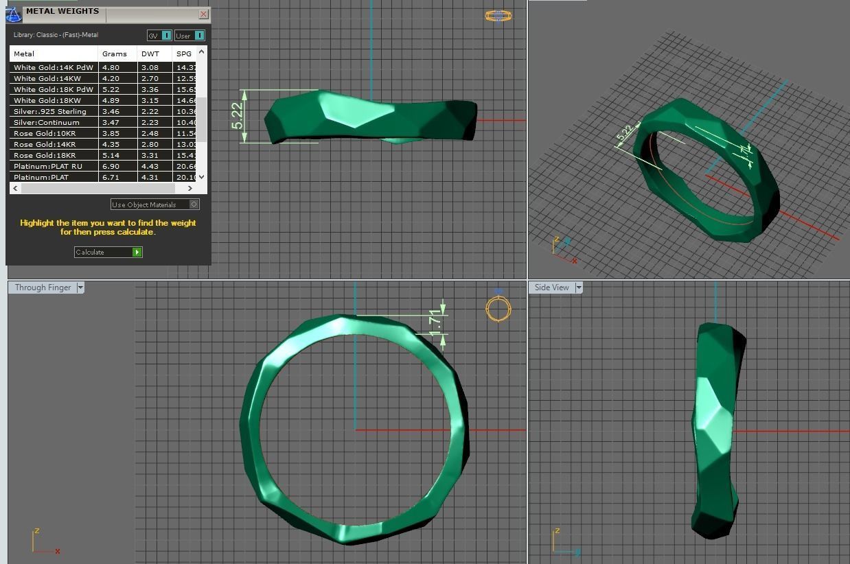 geometric gold ring 3D print model_3