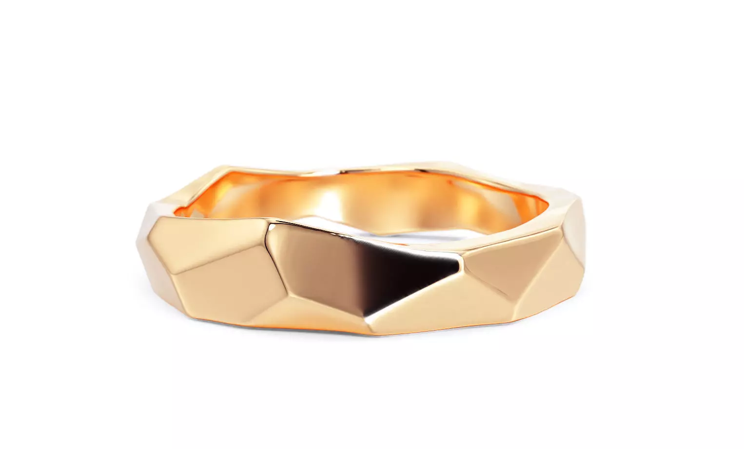 geometric gold ring 3D print model_0