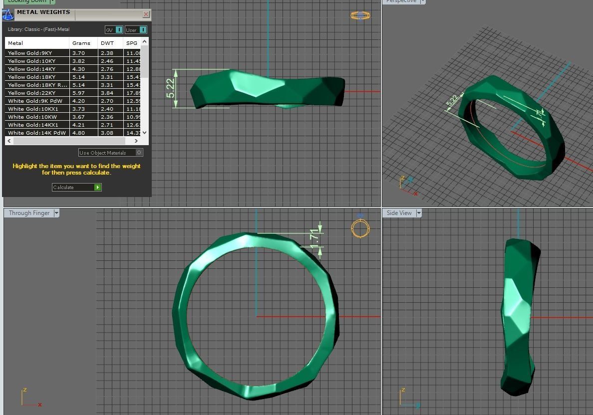 geometric gold ring 3D print model_2