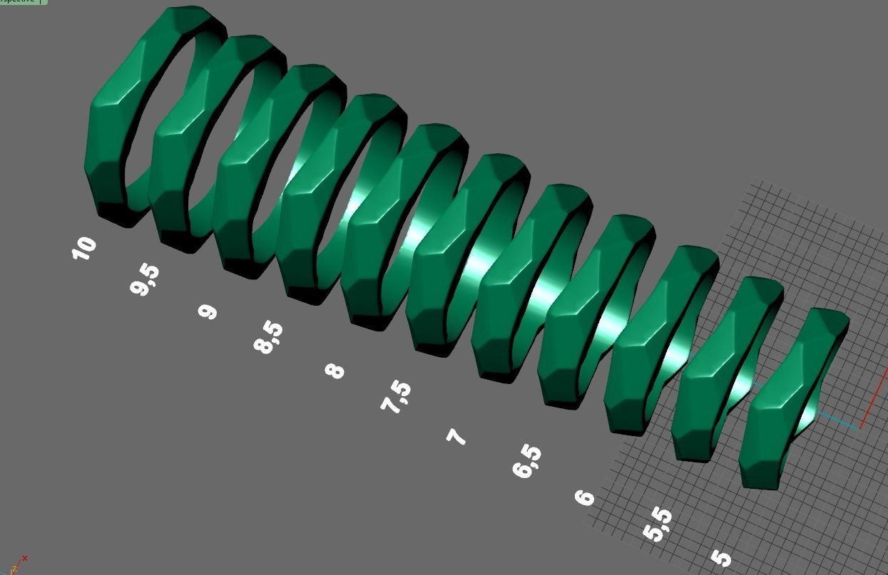 geometric gold ring 3D print model_1