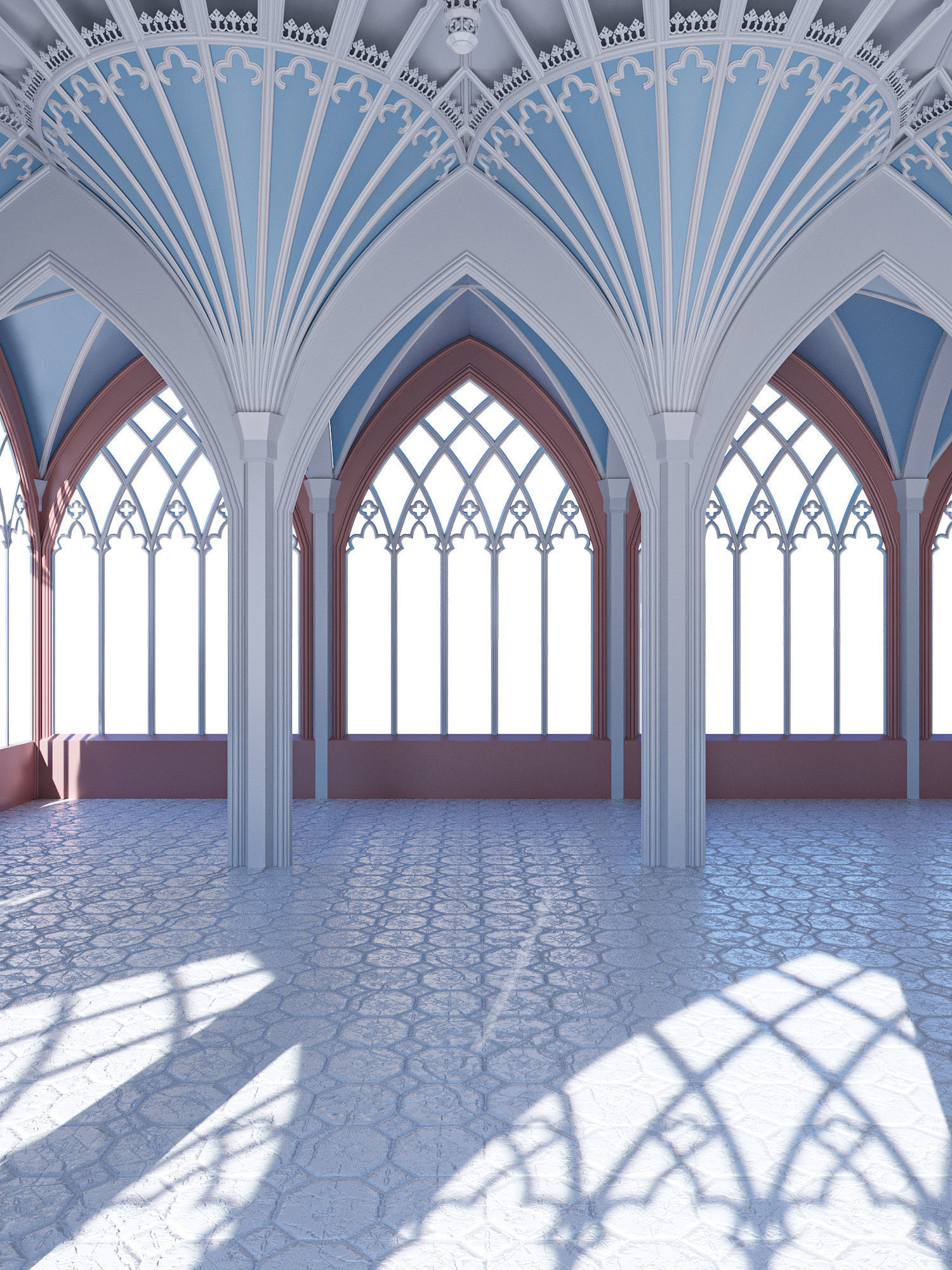 Gothic hall 3D model_4