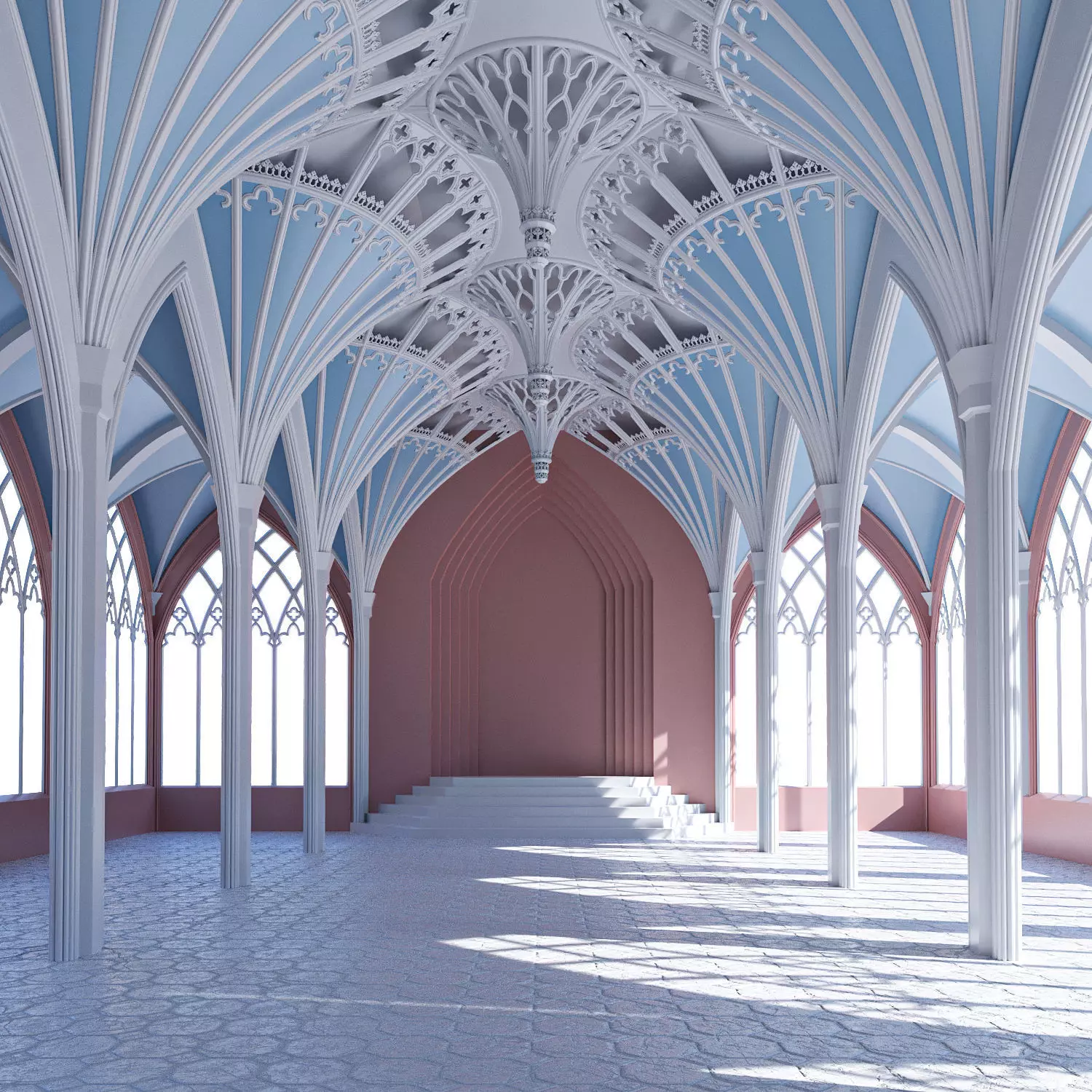 Gothic hall 3D model_0