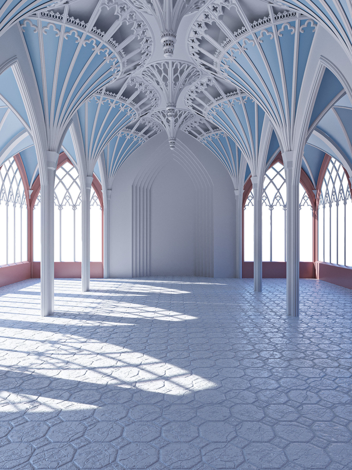 Gothic hall 3D model_5