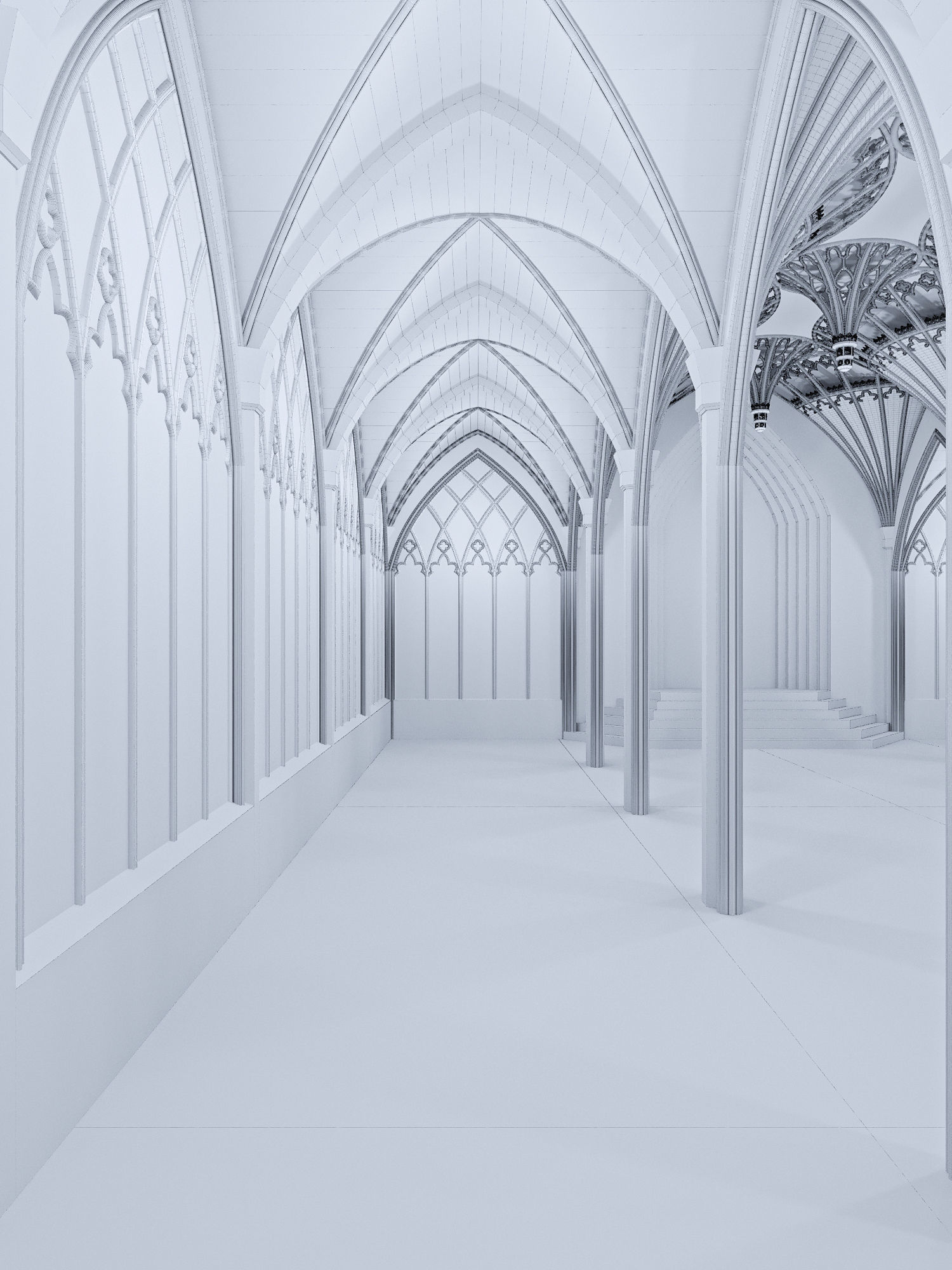 Gothic hall 3D model_11