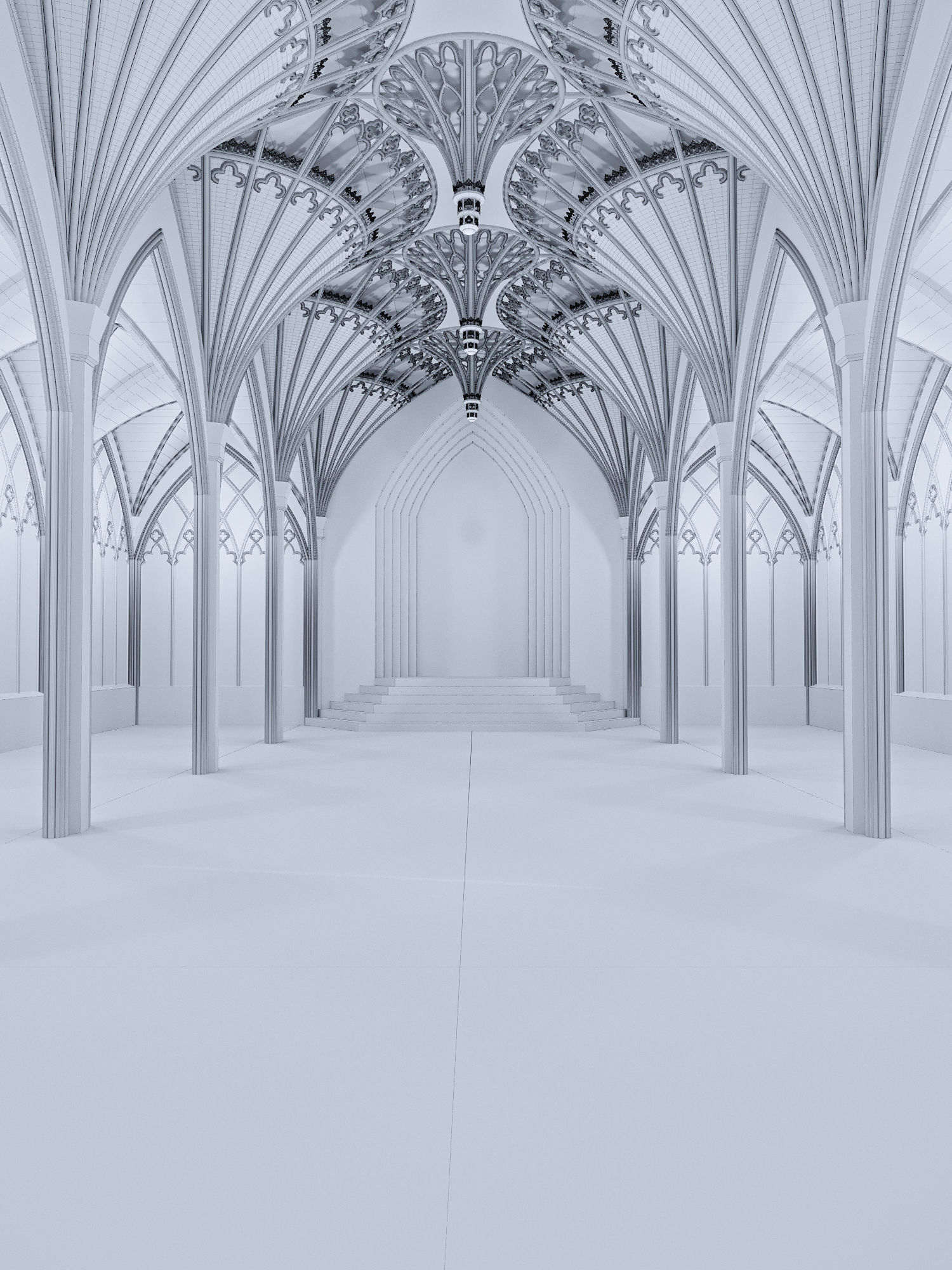 Gothic hall 3D model_10