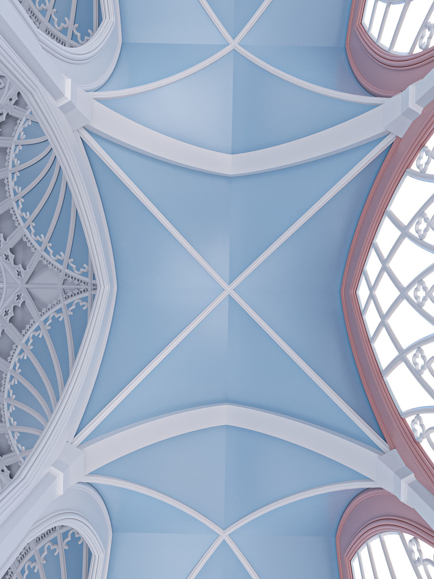 Gothic hall 3D model_7