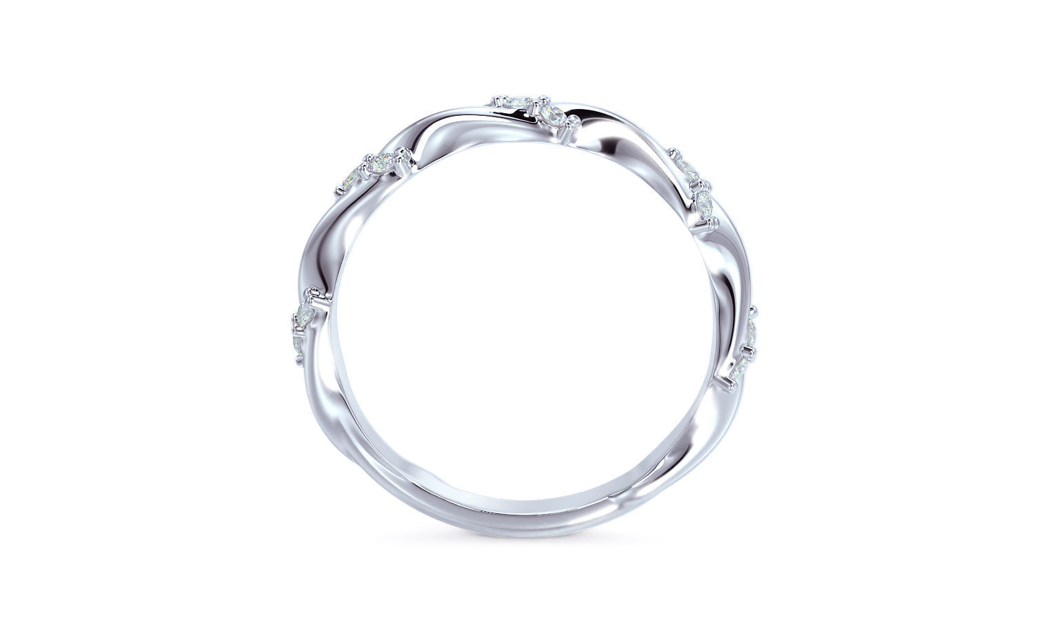 gold ring with diamonds 3D print model_8
