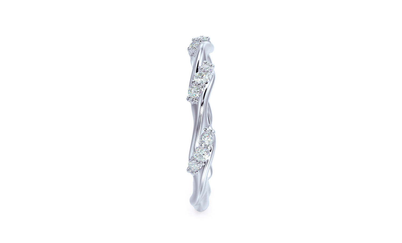 gold ring with diamonds 3D print model_9