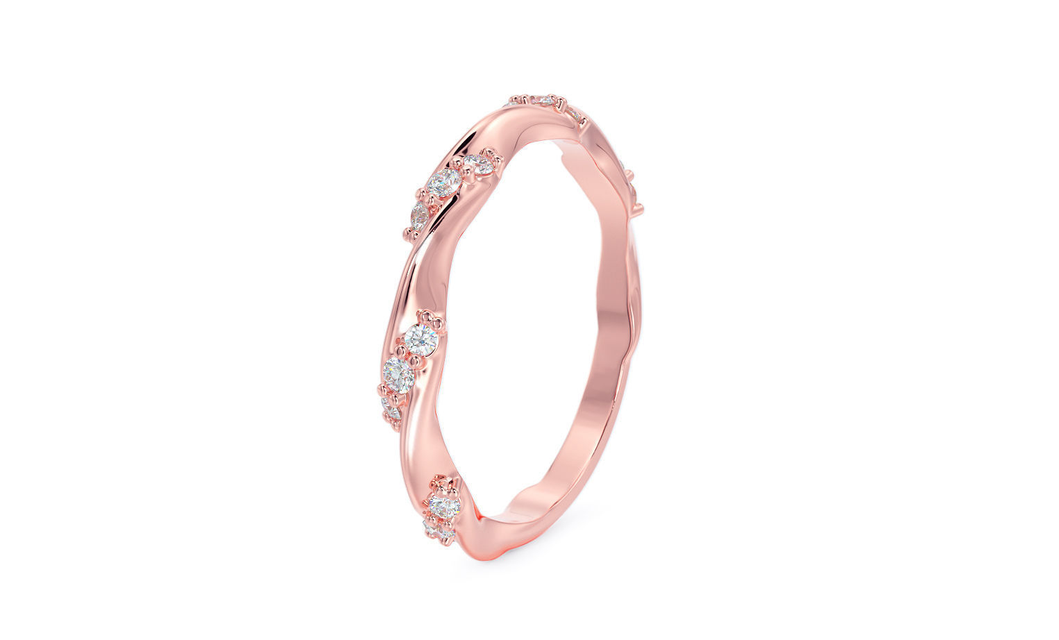 gold ring with diamonds 3D print model_15