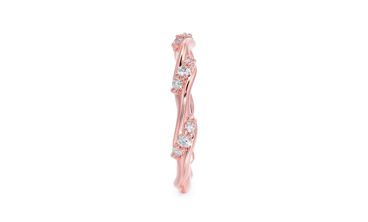 gold ring with diamonds 3D print model_14
