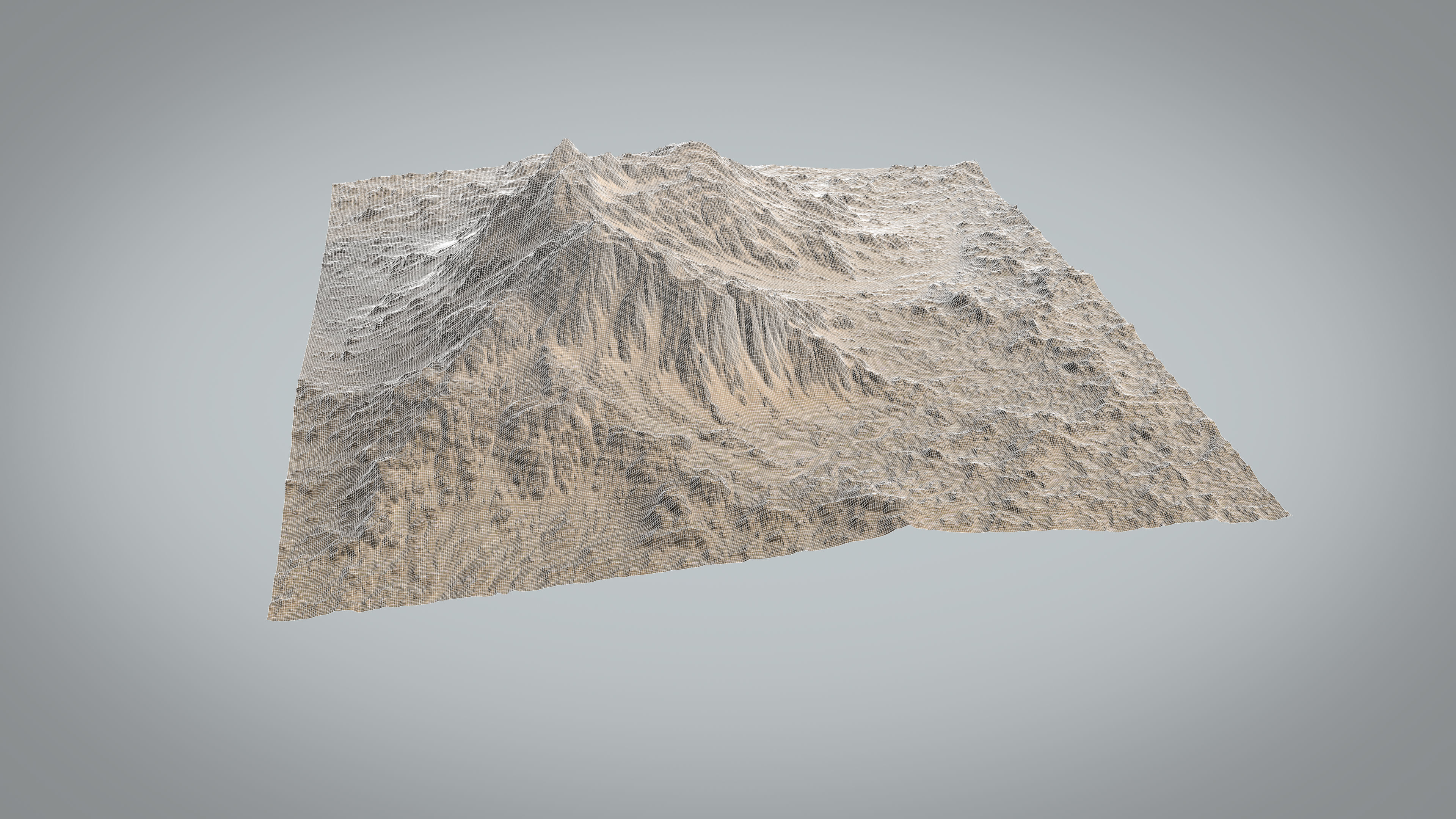 Desert Mountain with Summer and Winter Textures Low-poly 3D model_16