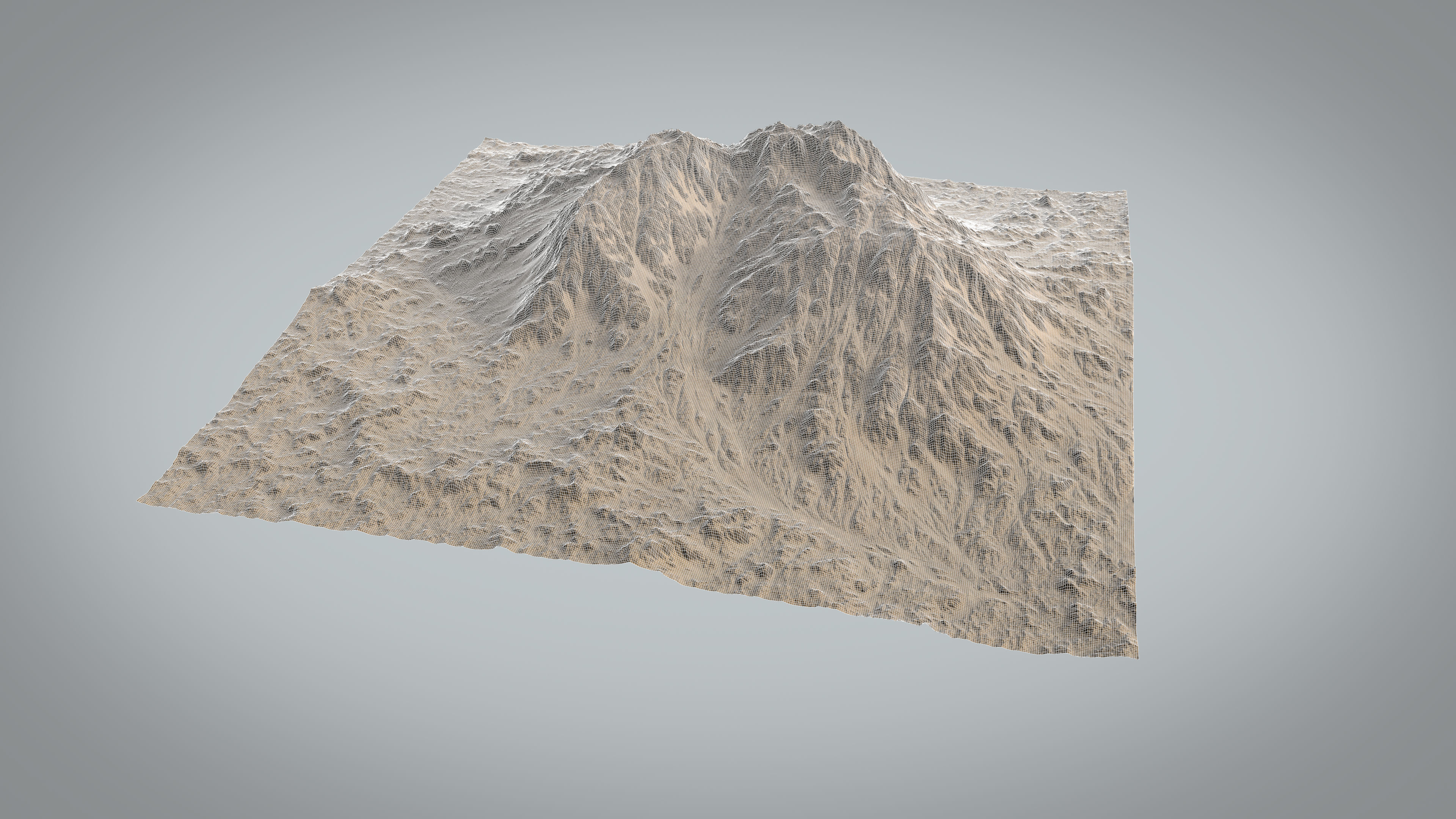 Desert Mountain with Summer and Winter Textures Low-poly 3D model_17