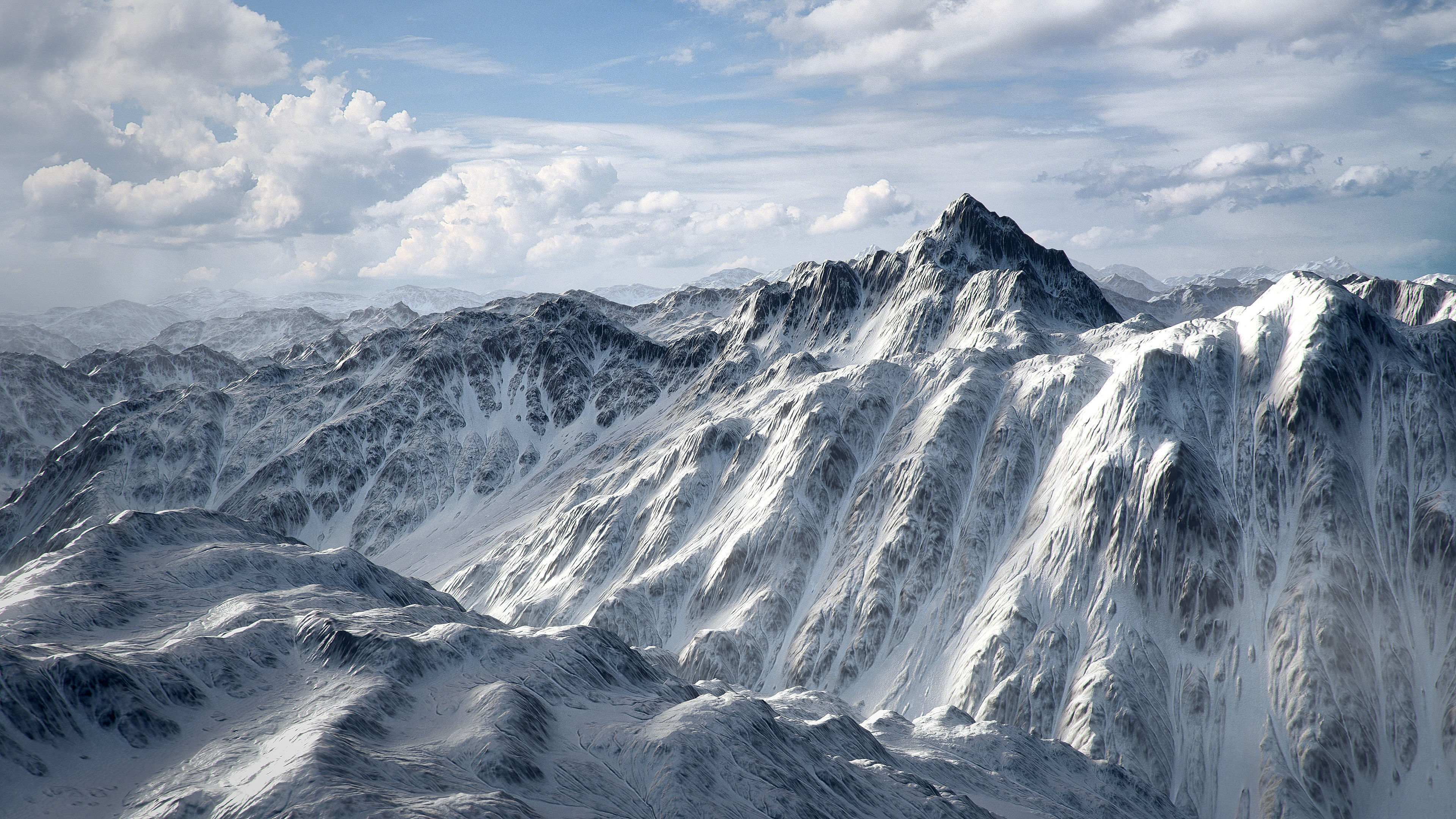 Desert Mountain with Summer and Winter Textures Low-poly 3D model_1