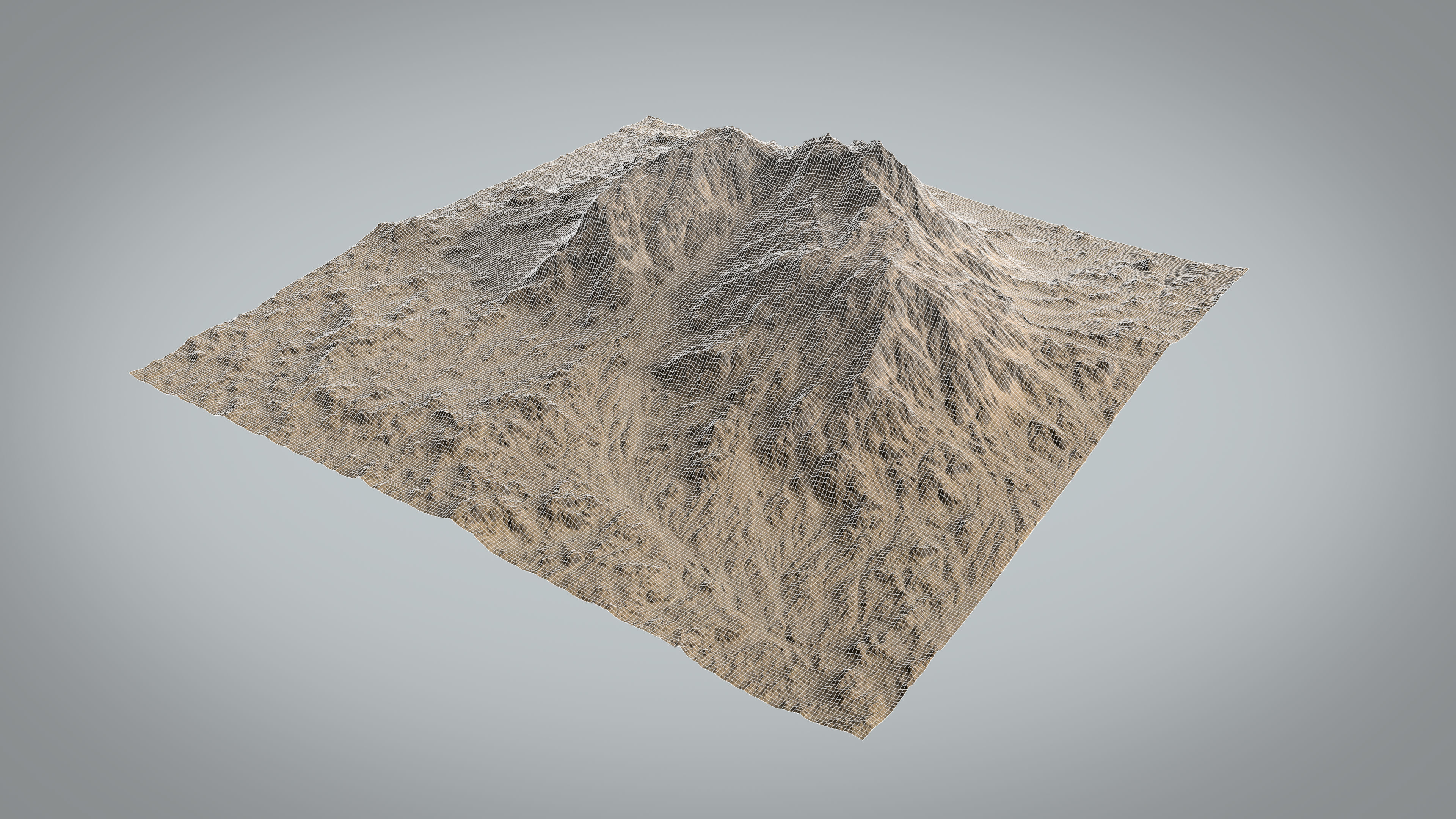 Desert Mountain with Summer and Winter Textures Low-poly 3D model_14