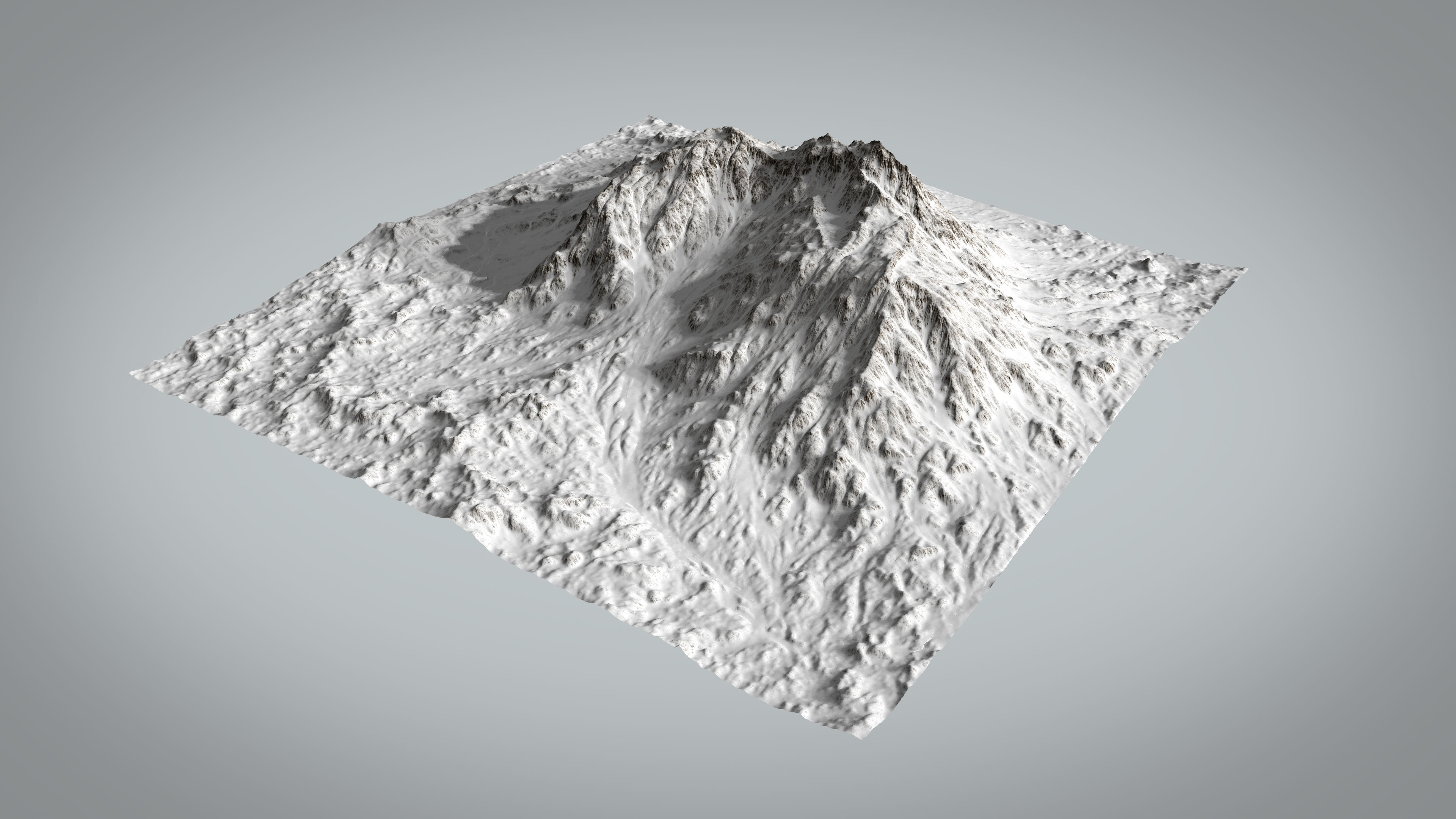 Desert Mountain with Summer and Winter Textures Low-poly 3D model_11