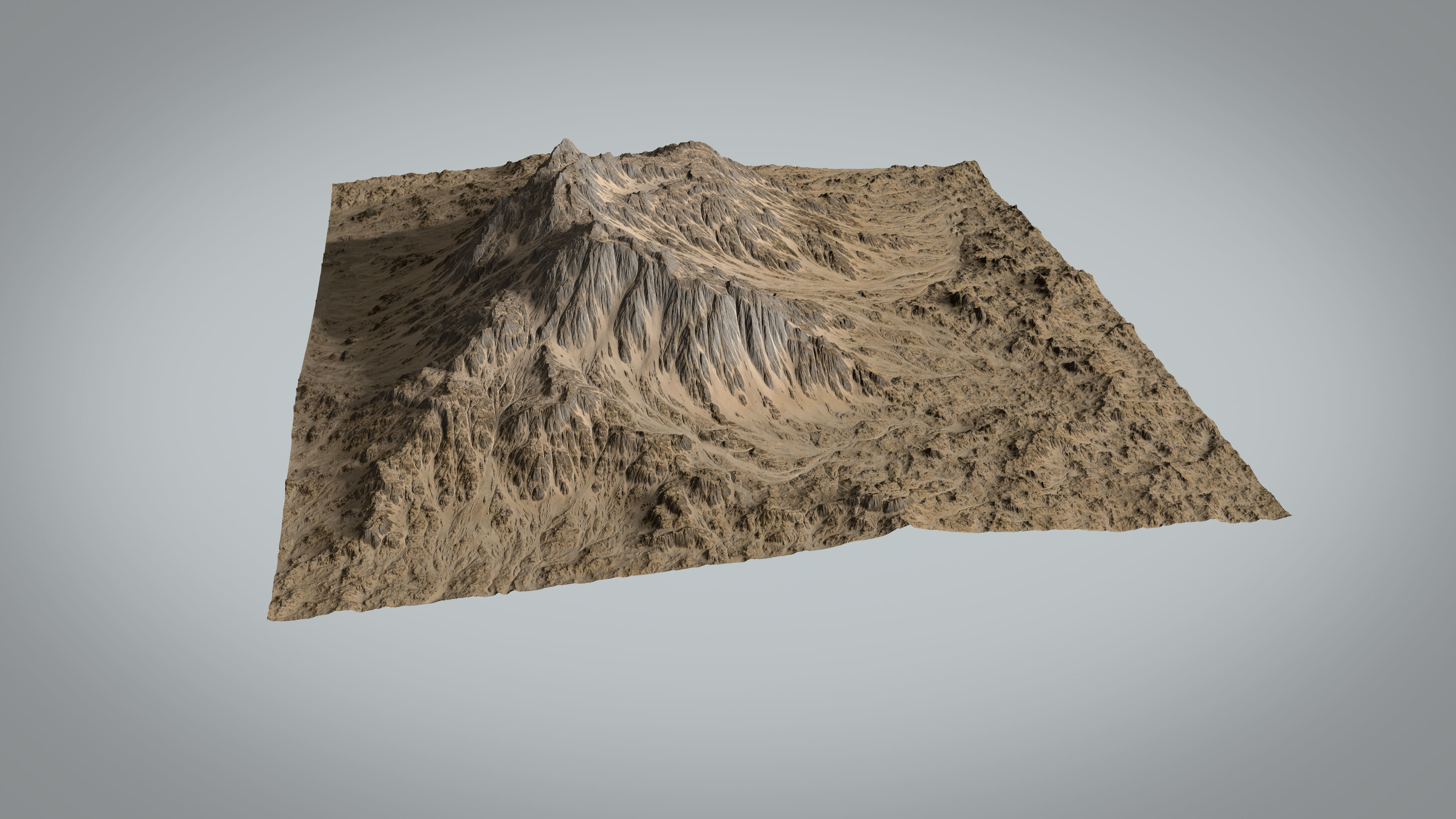 Desert Mountain with Summer and Winter Textures Low-poly 3D model_10