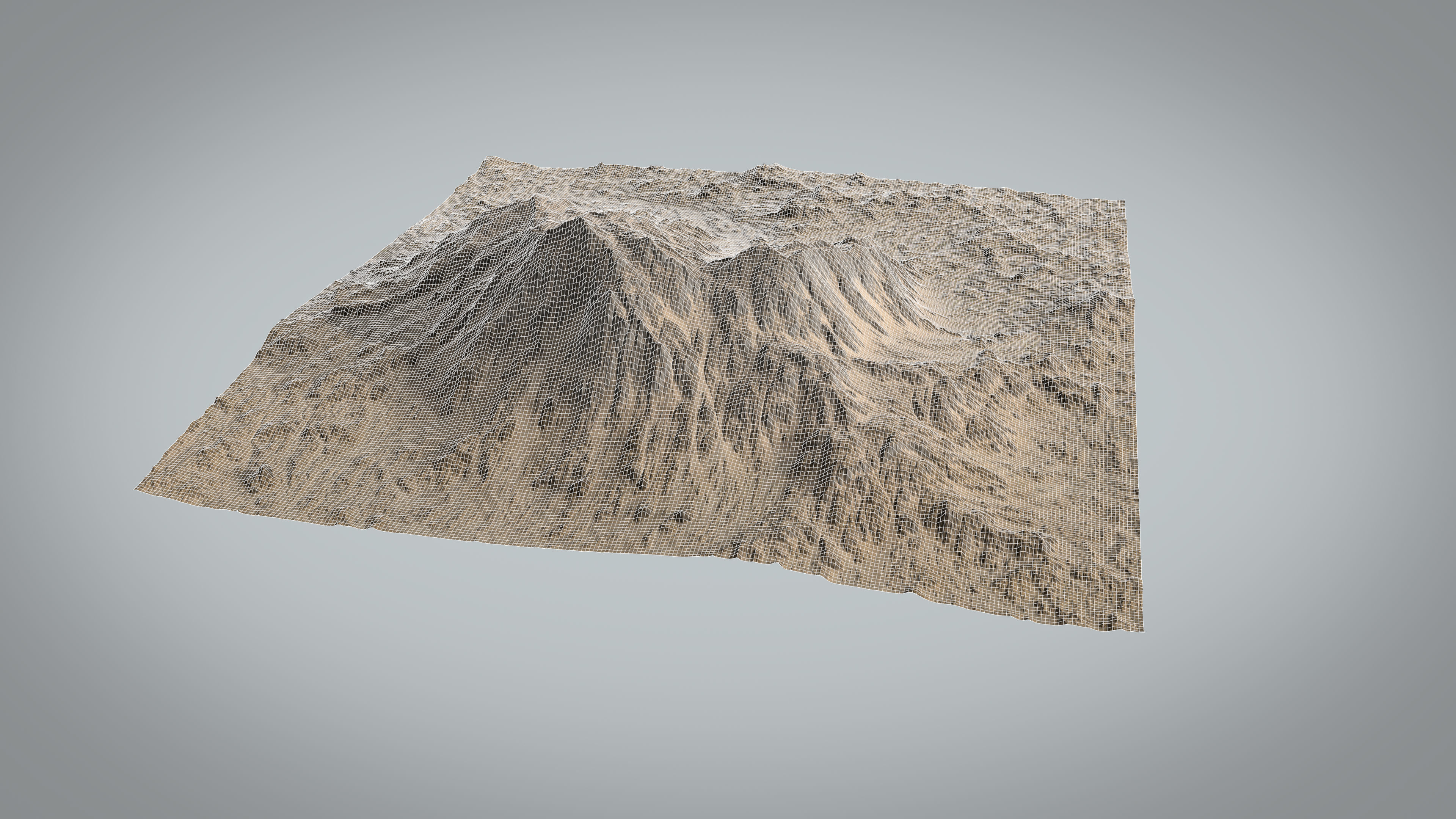 Desert Mountain with Summer and Winter Textures Low-poly 3D model_15