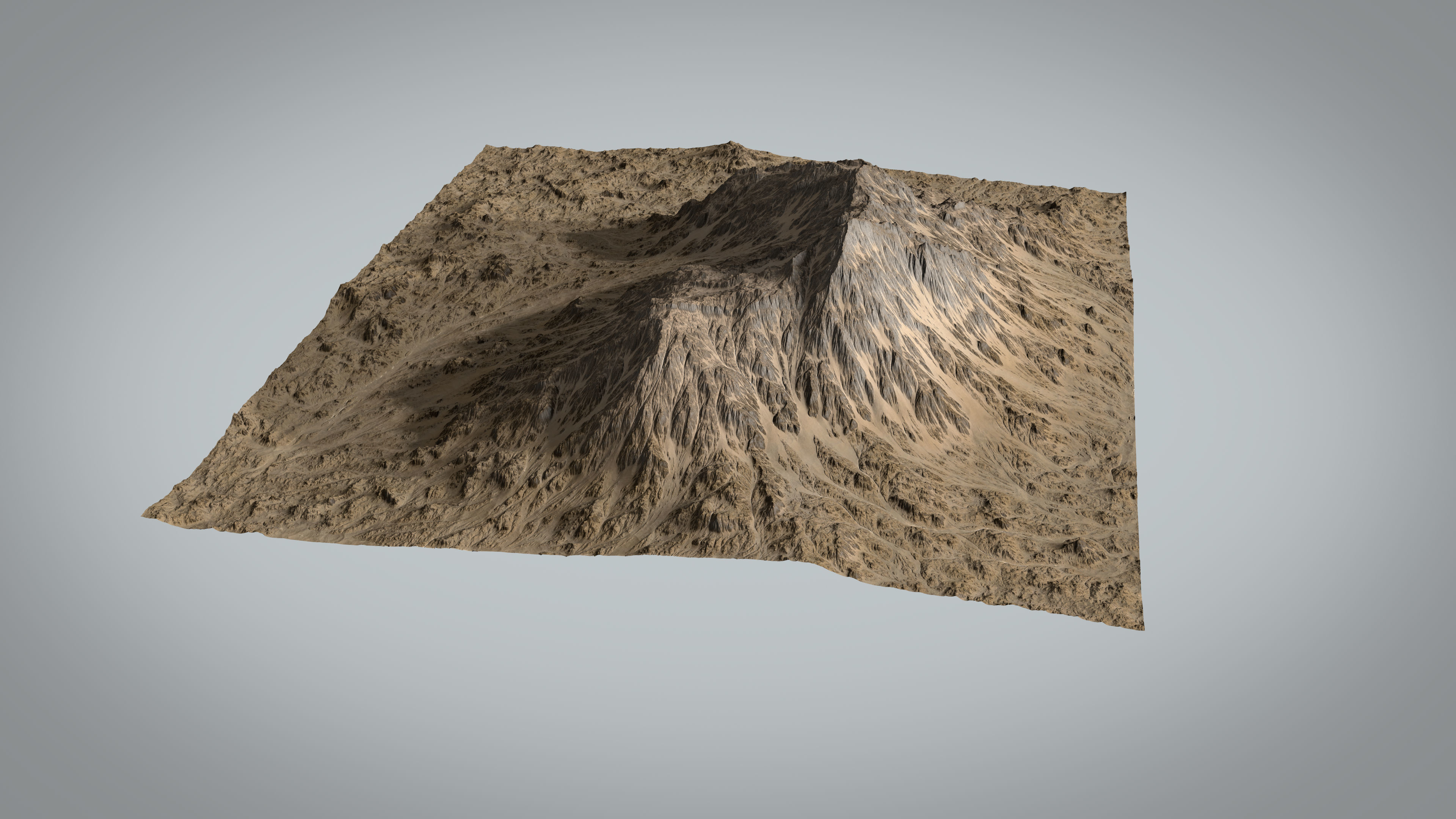 Desert Mountain with Summer and Winter Textures Low-poly 3D model_8