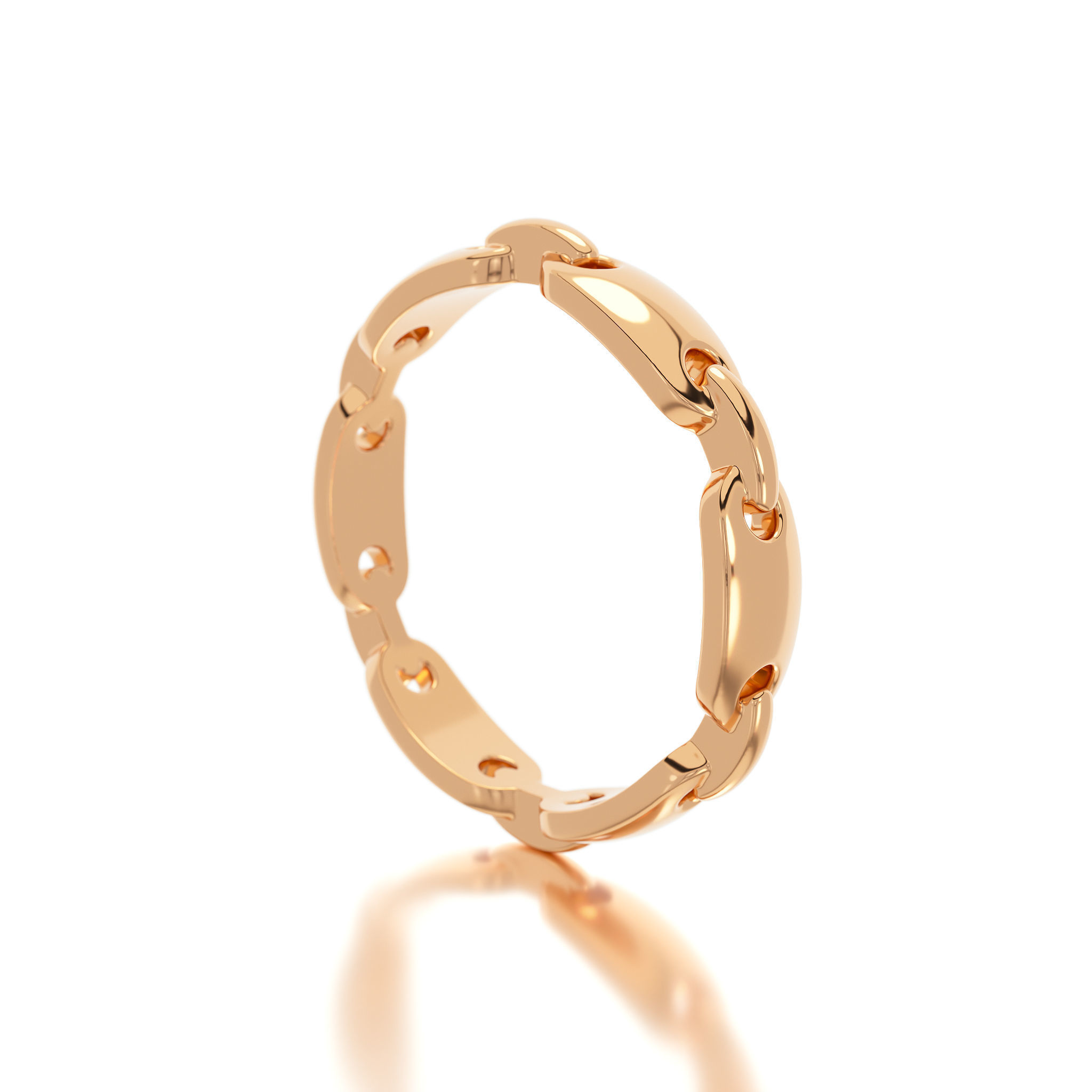 gold chain ring  3D print model_15