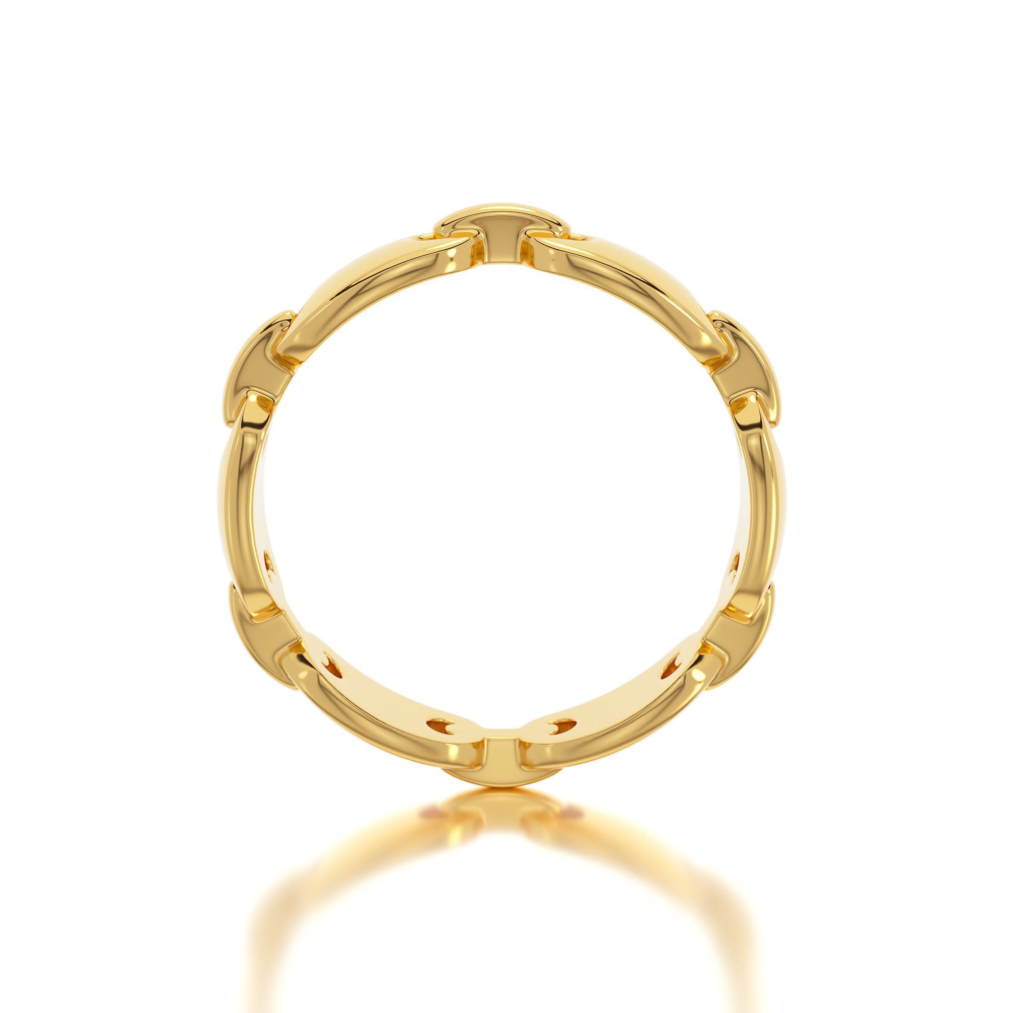 gold chain ring  3D print model_7