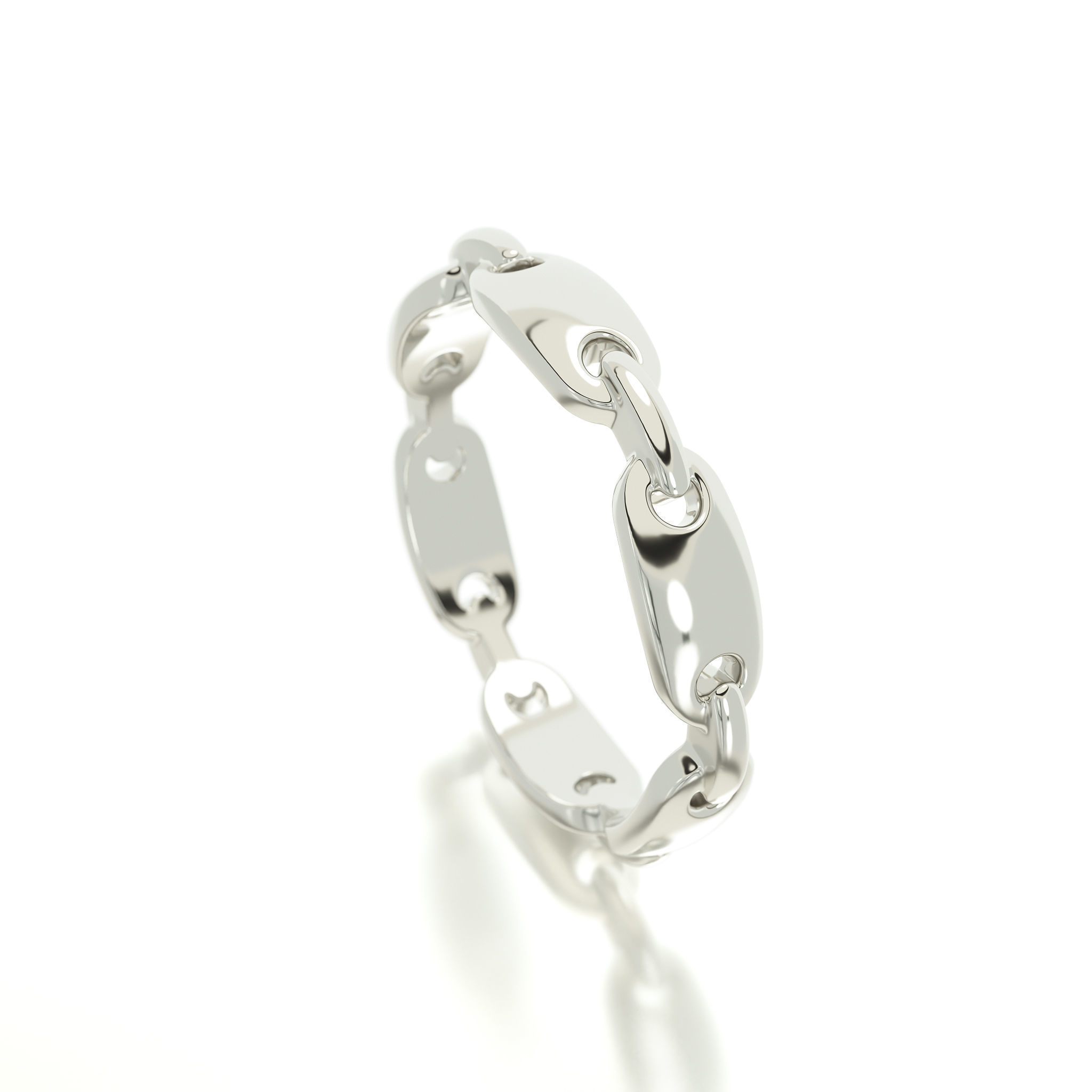 gold chain ring  3D print model_4