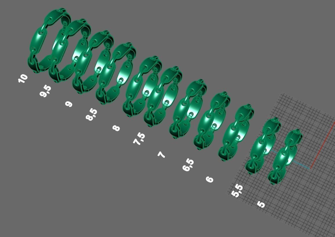 gold chain ring  3D print model_16