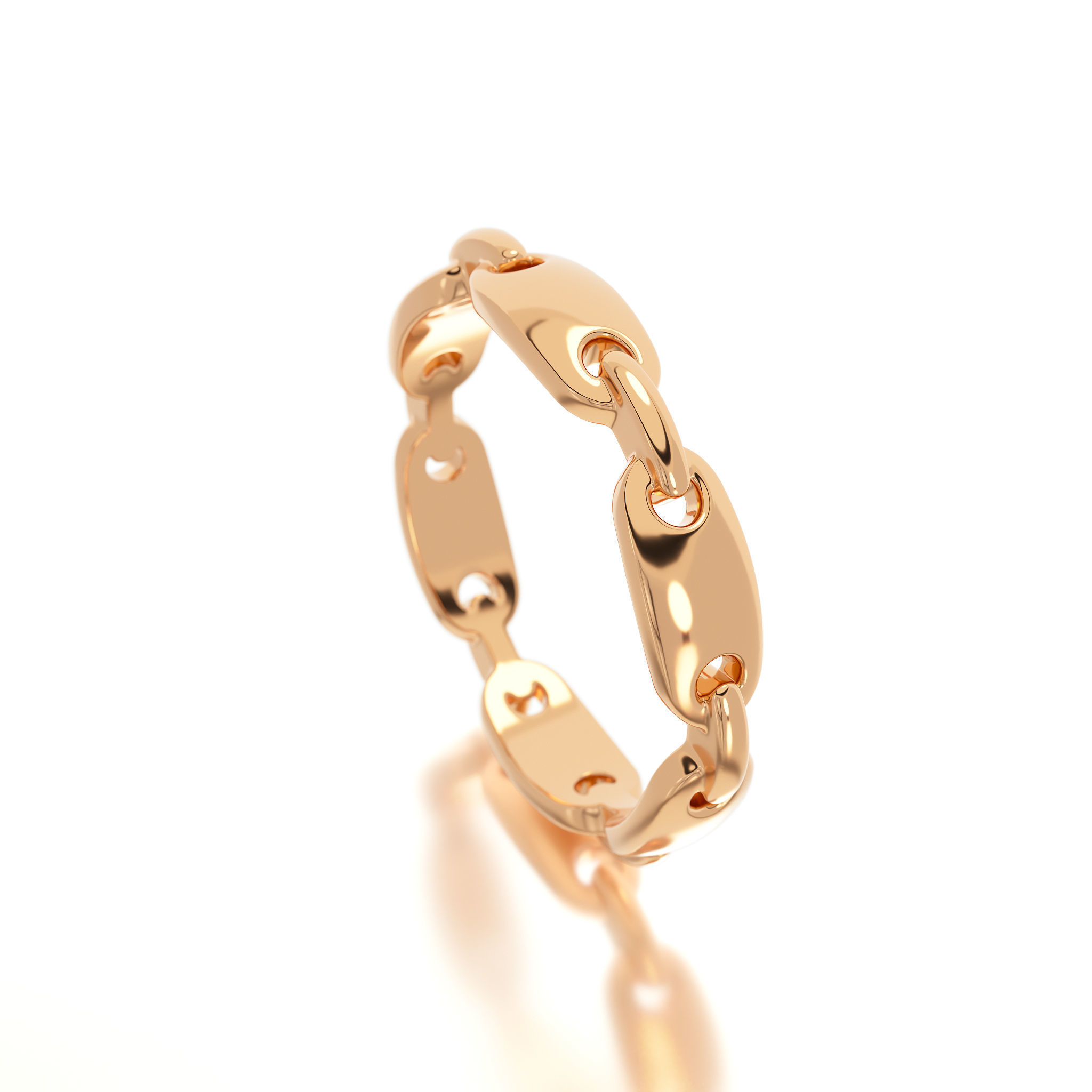 gold chain ring  3D print model_13