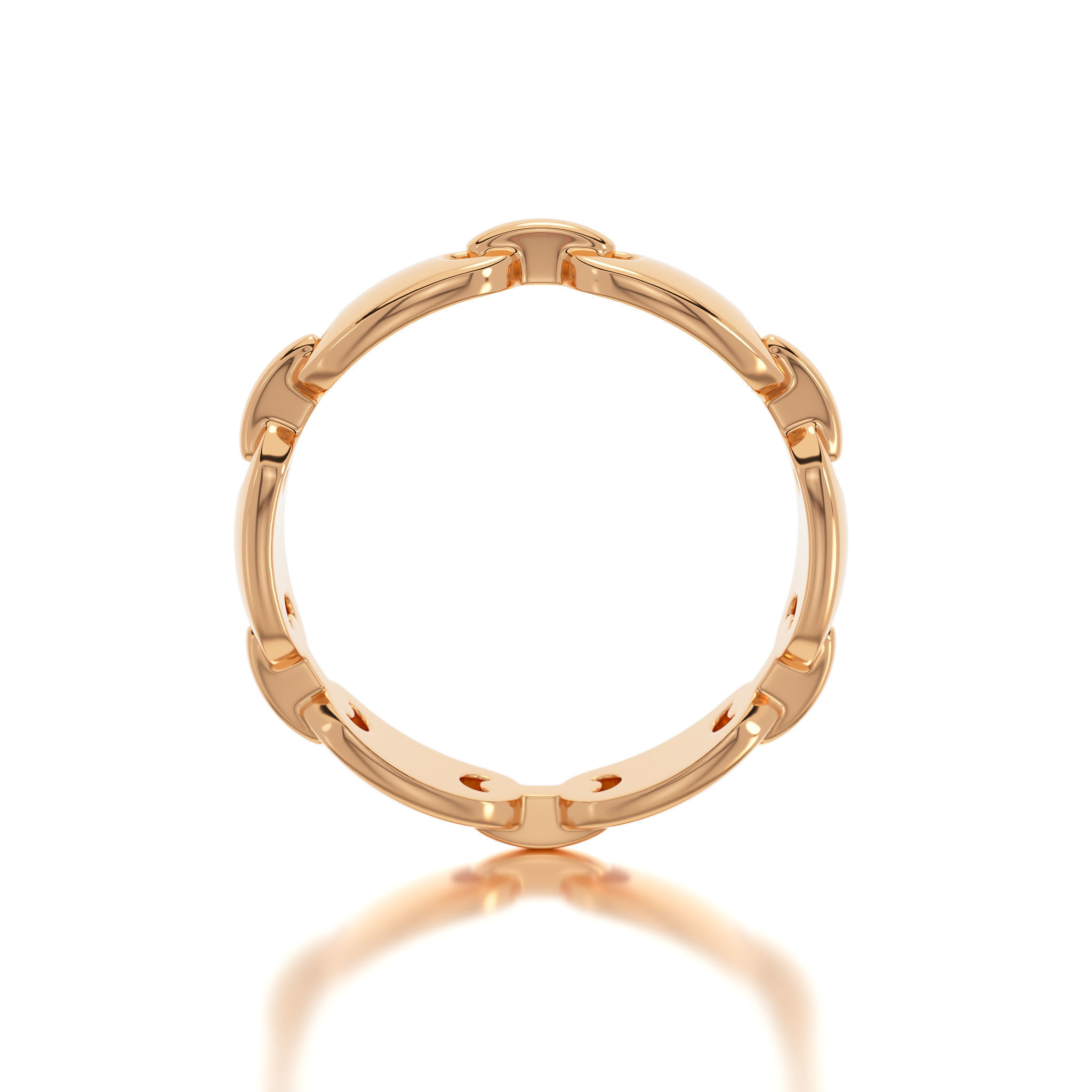 gold chain ring  3D print model_10