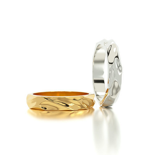 wave texture gold ring 3D print model