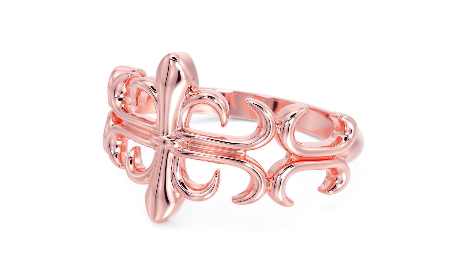 golthic gold ring  3D print model_17