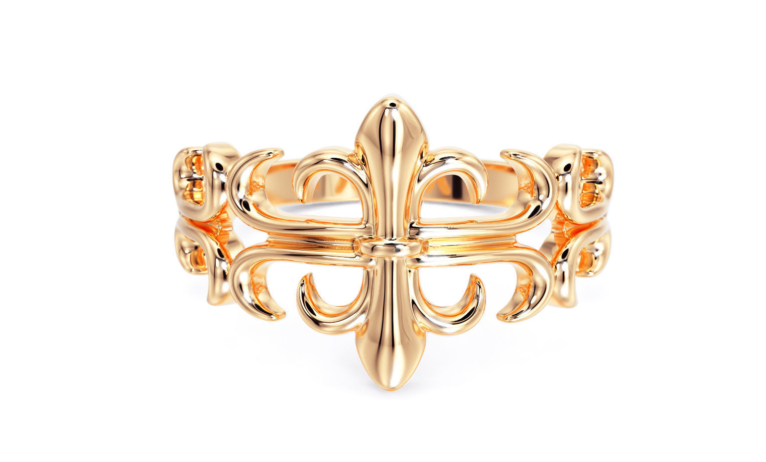 golthic gold ring  3D print model_7