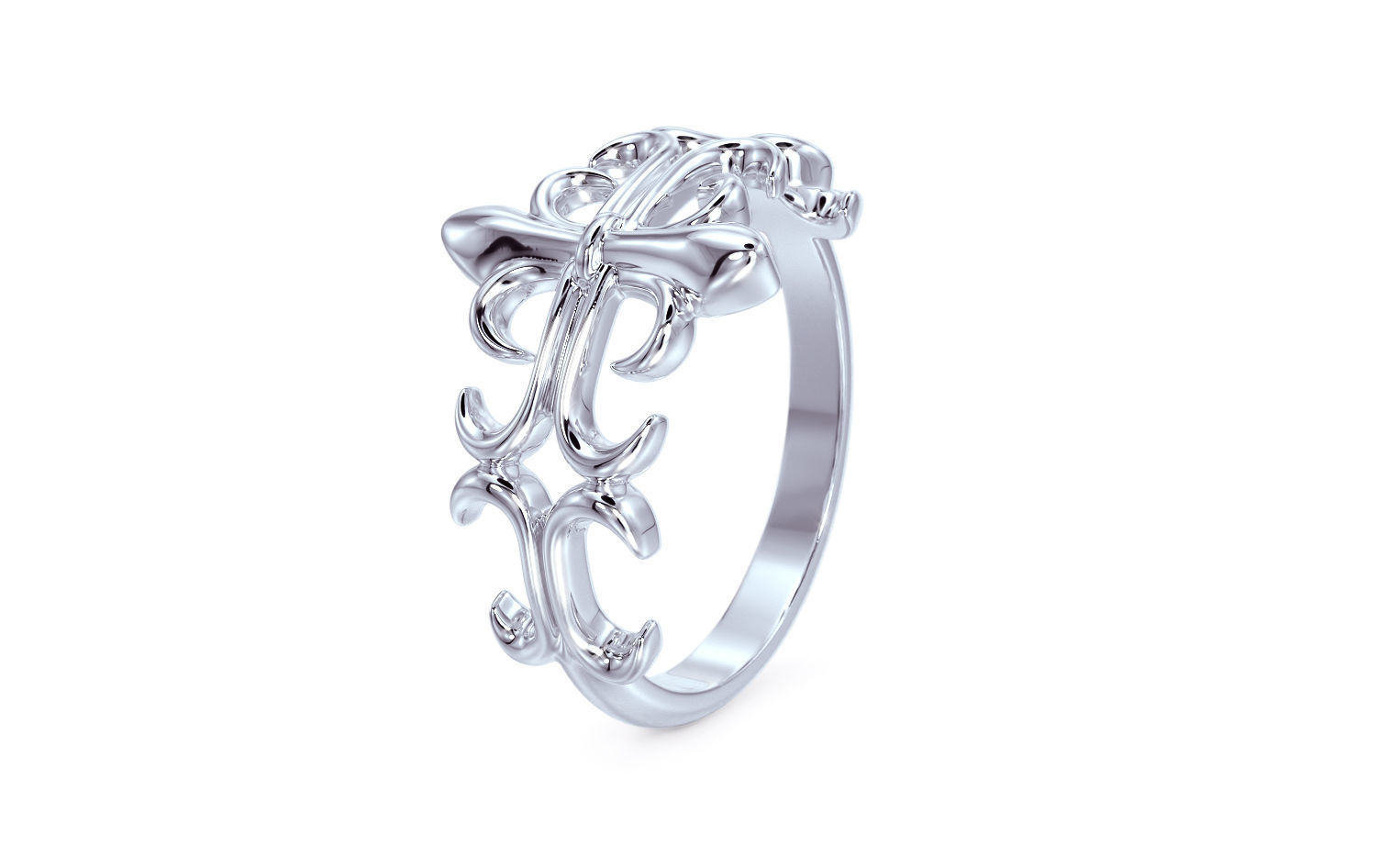 golthic gold ring  3D print model_11