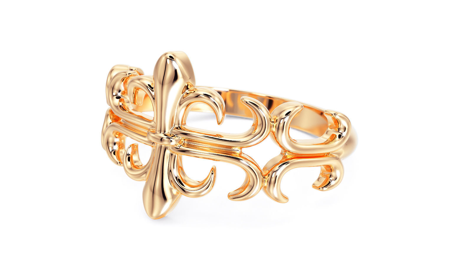 golthic gold ring  3D print model_8