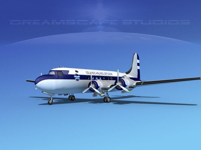 Douglas DC-4 Icelandic Loftleidir 3D model