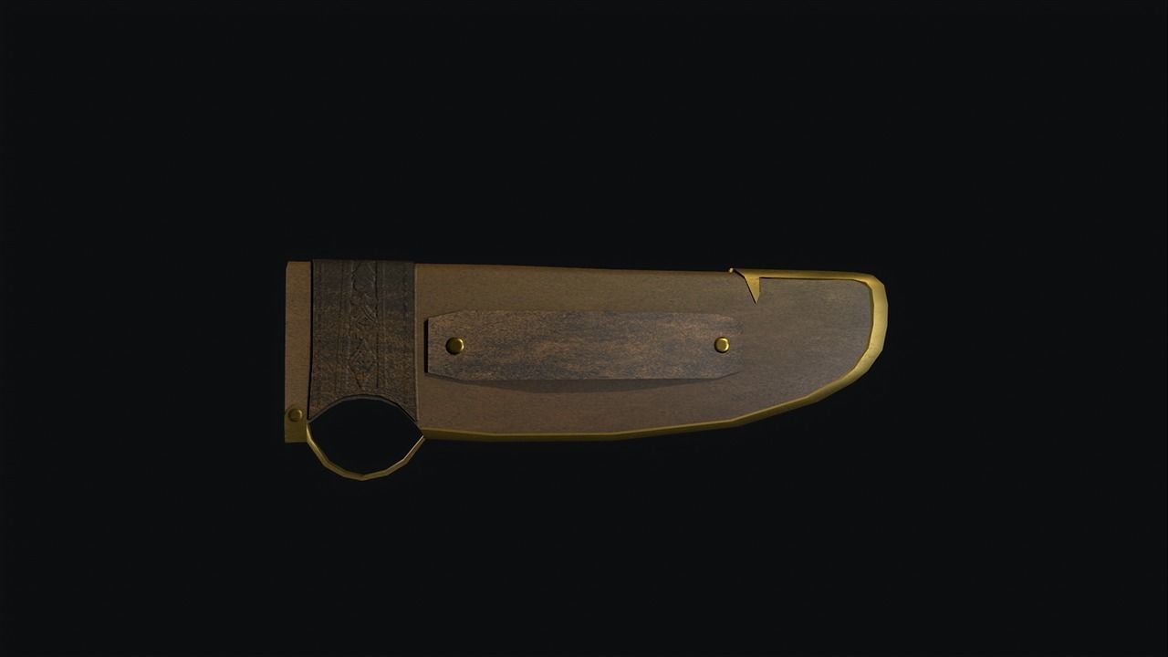Engraved Knife  Low-poly 3D model_15